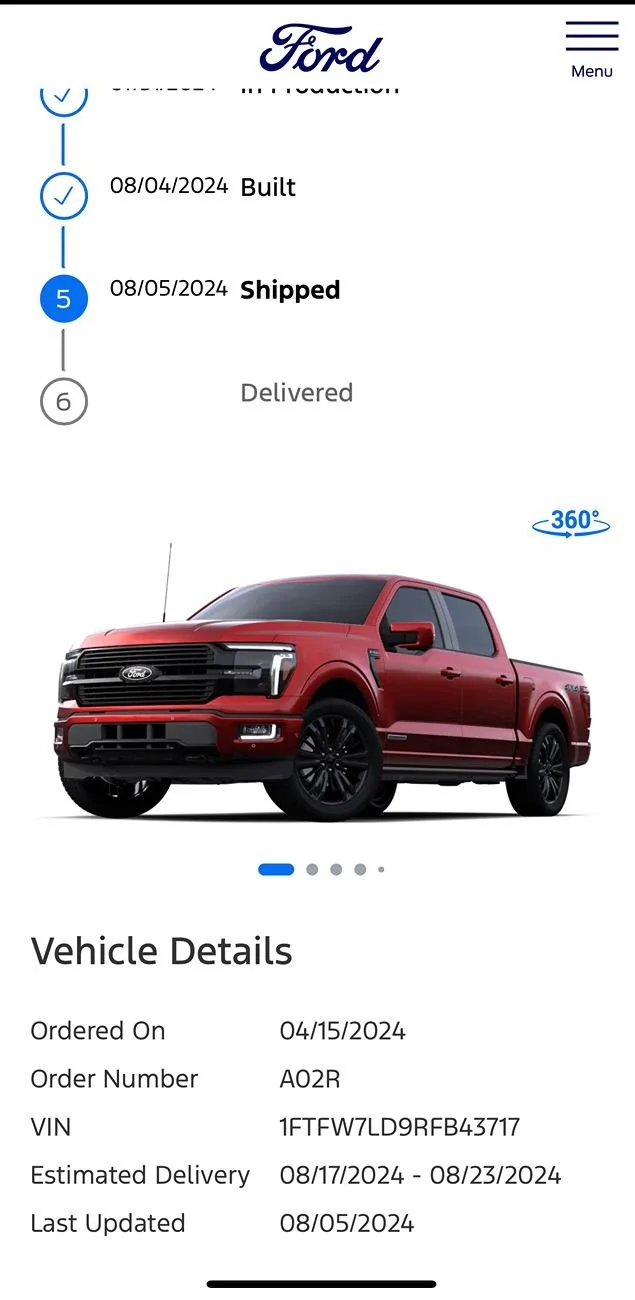 Ford F-150 2024 F-150 Scheduling This Week (6/13/24) for Production Week 7/29 IMG_3881