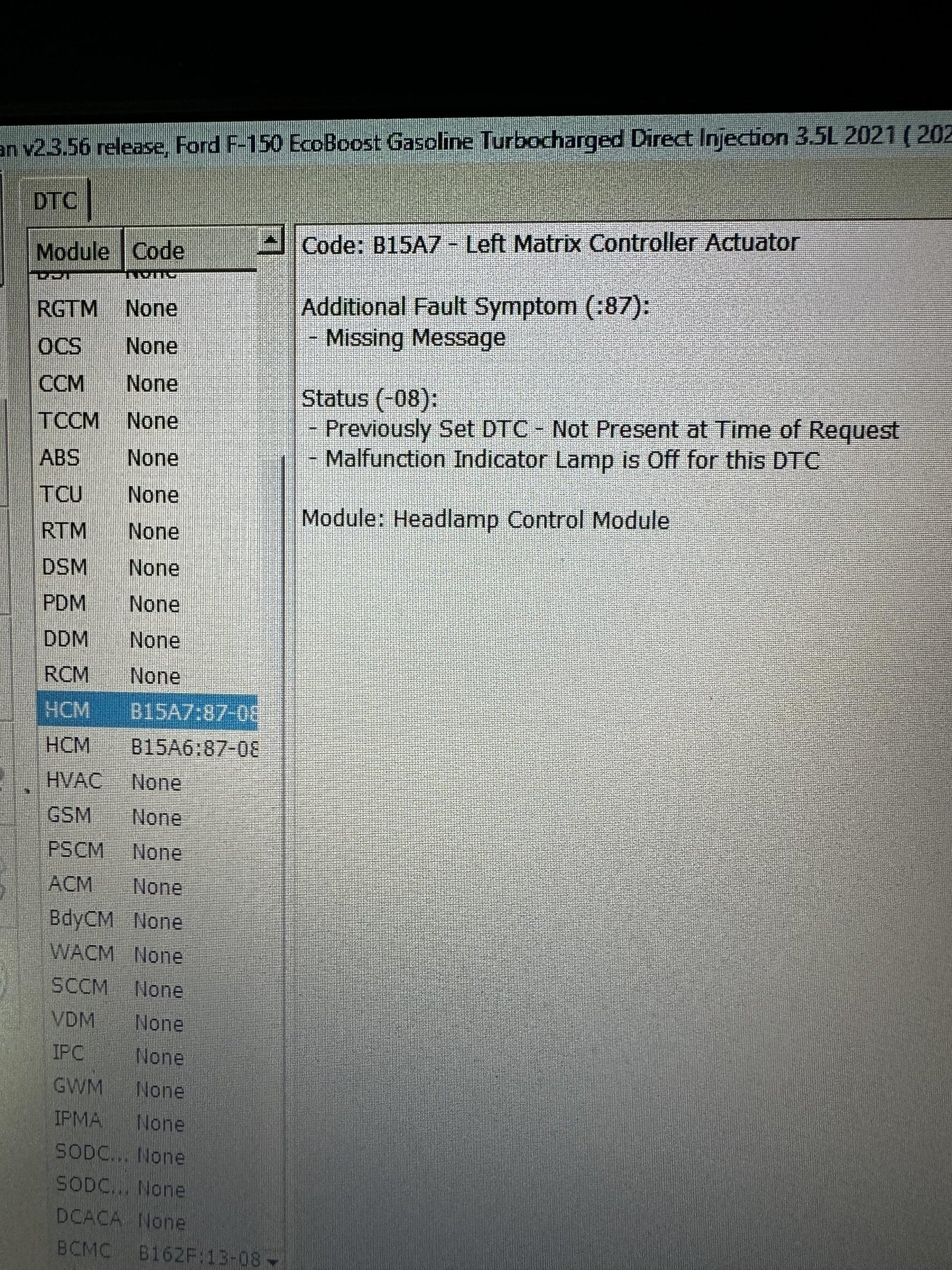 Ford F-150 'Check Headlamp system' warning message IMG_3891