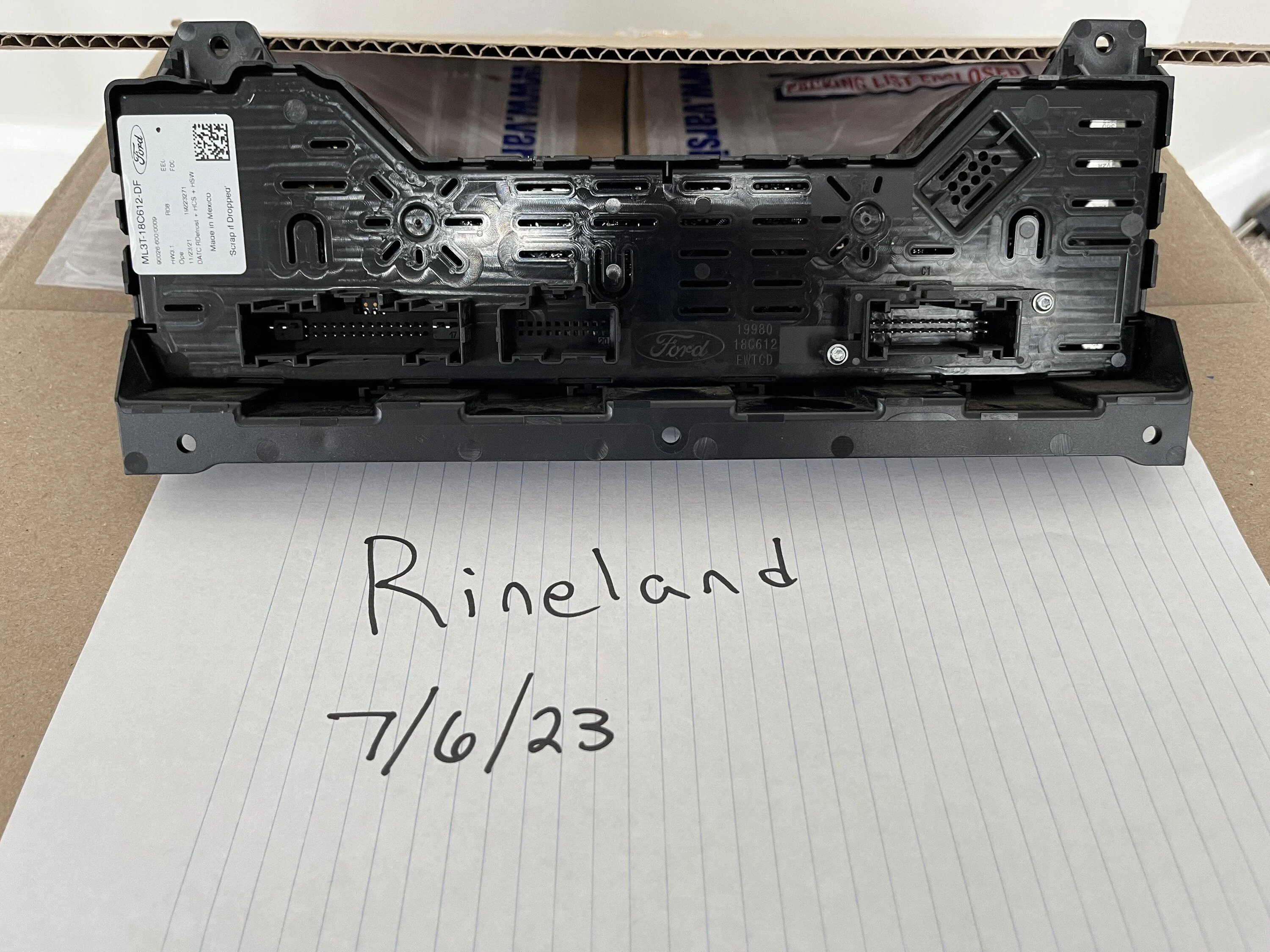 Ford F-150 HVAC Control Module ML3Z-19980-K IMG_4301