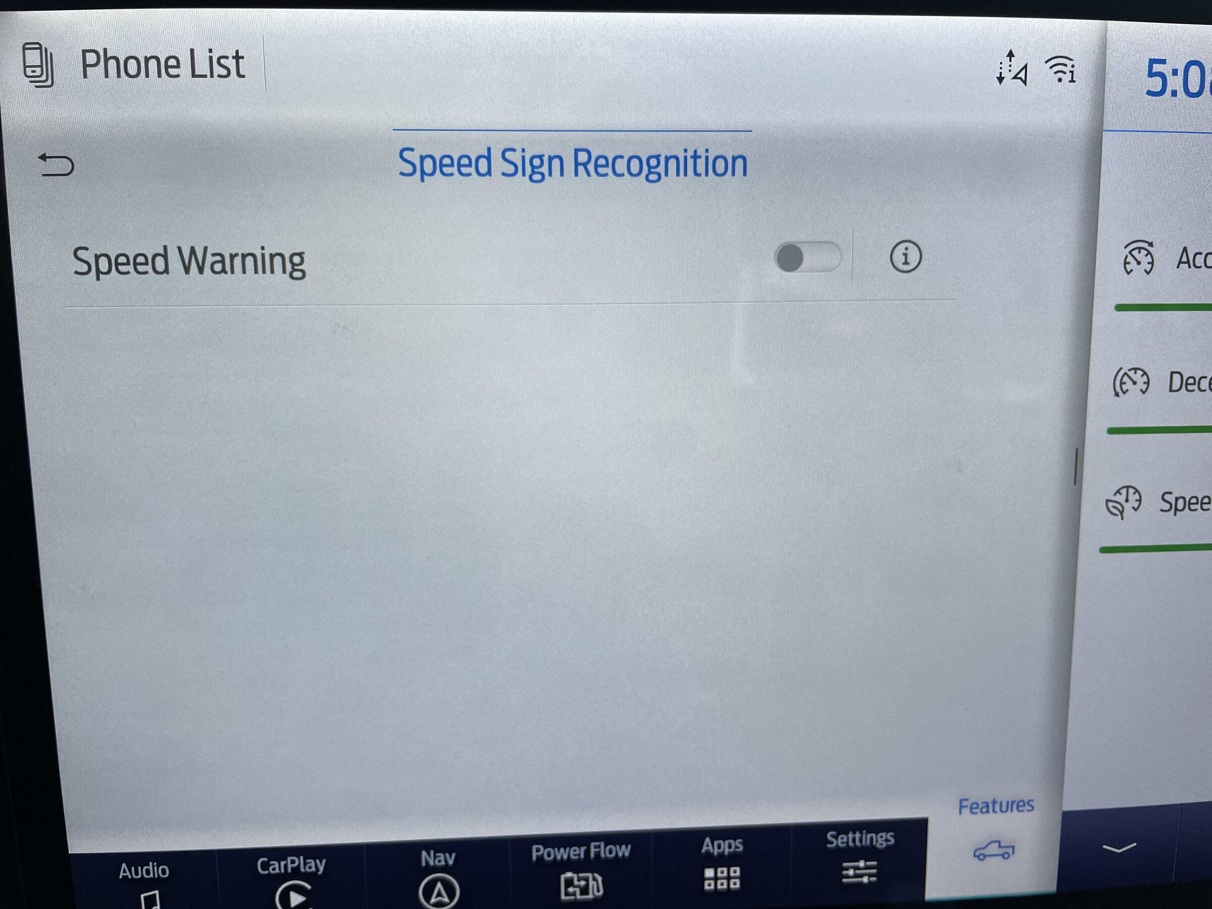 Ford F-150 Intelligent Cruis sign recognition not working message IMG_4365
