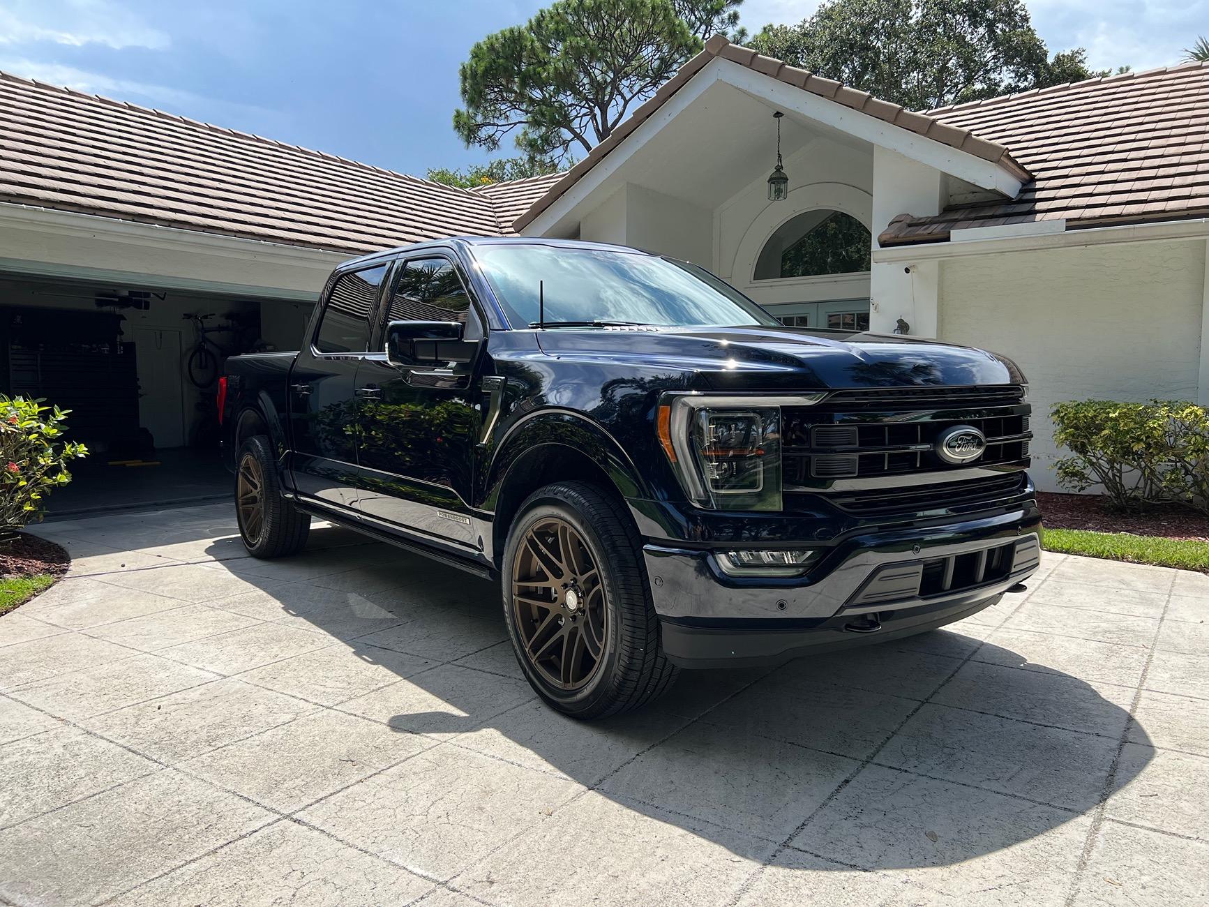 Ford F-150 22" Forgestar x14 wheels installed + 305/45/22 Michelin Defender Tires IMG_4470