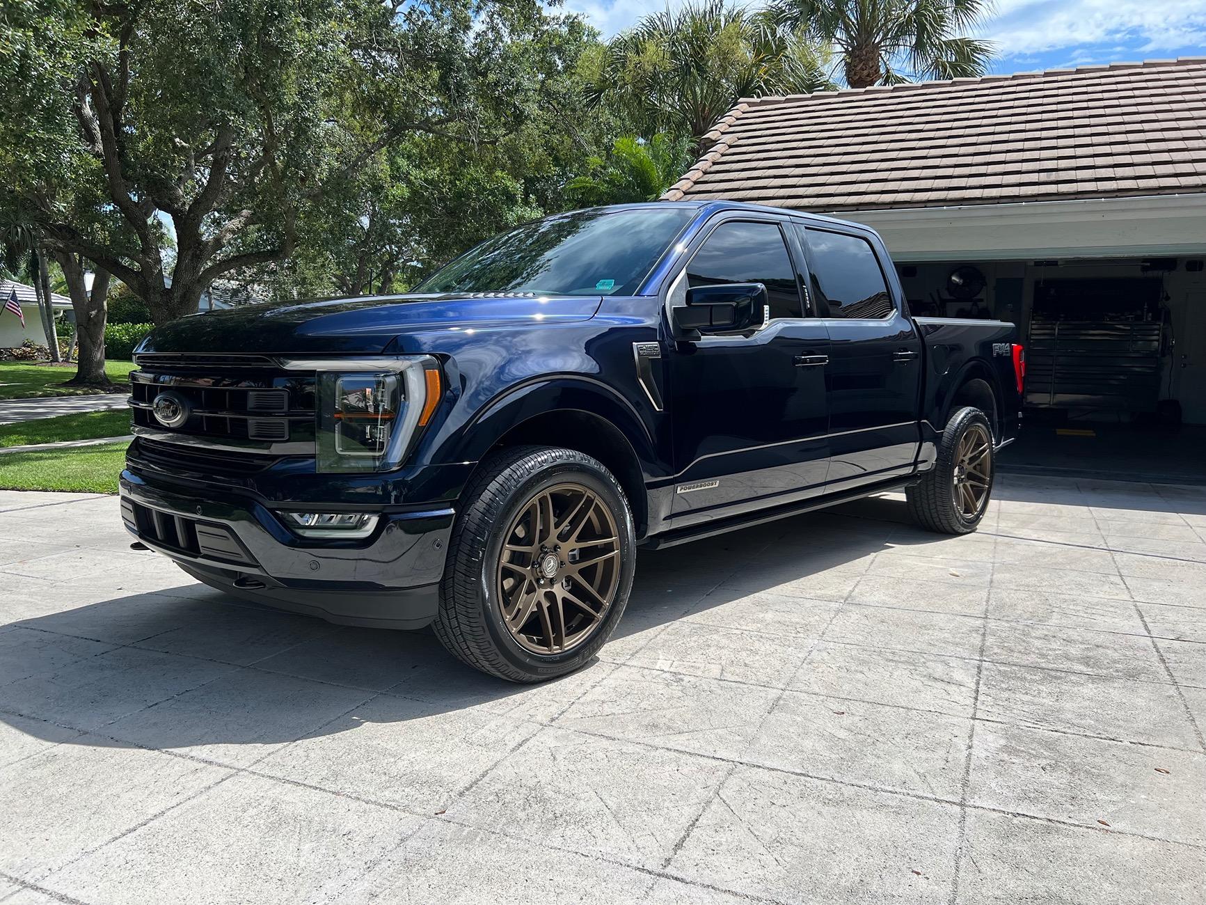 Ford F-150 22" Forgestar x14 wheels installed + 305/45/22 Michelin Defender Tires IMG_4471