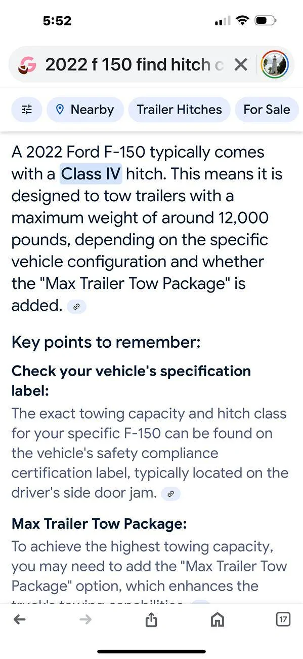 Ford F-150 Hitch classification sticker in-readable? IMG_4676