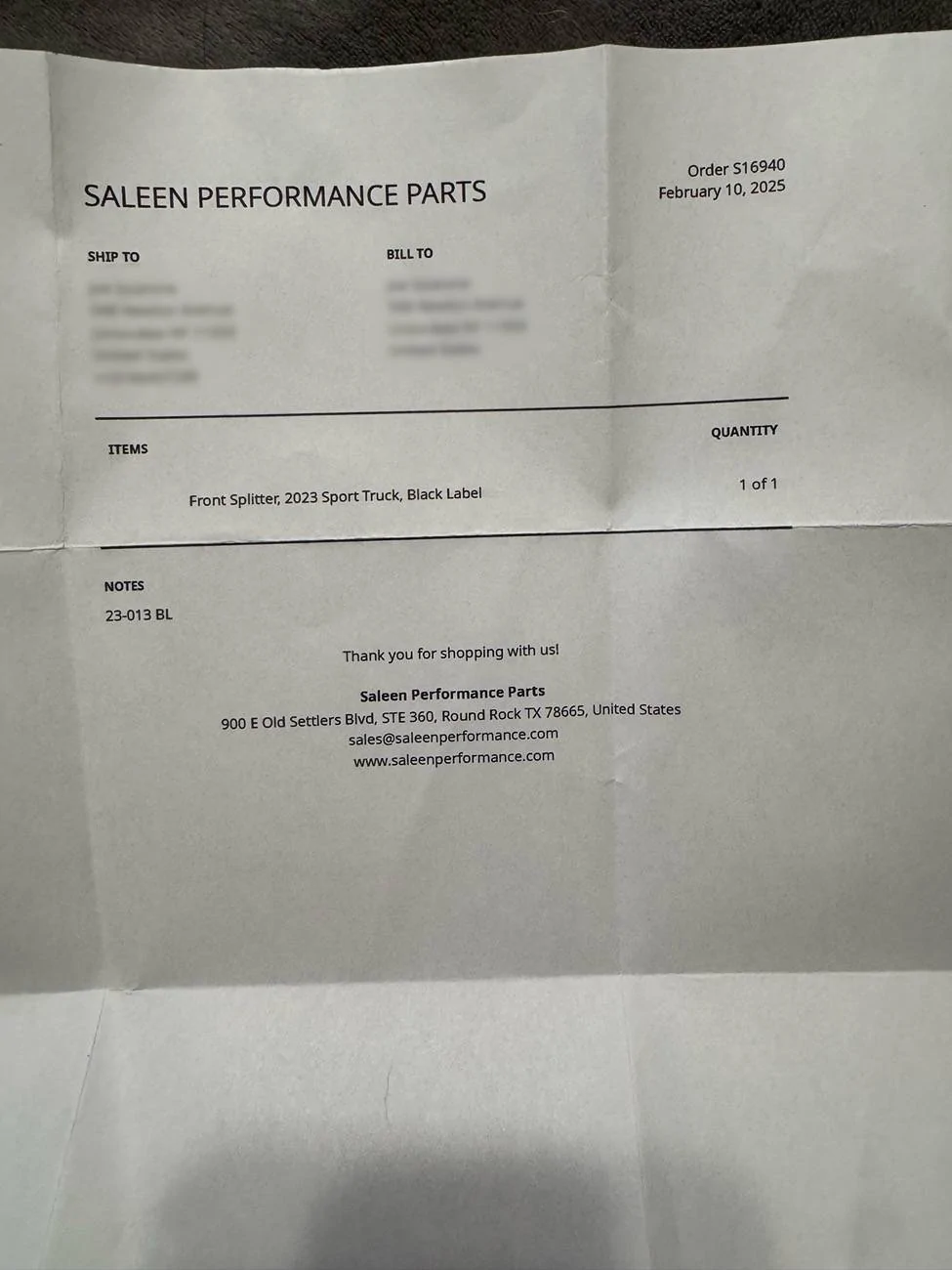 Ford F-150 Saleen black label front spitter IMG_4794