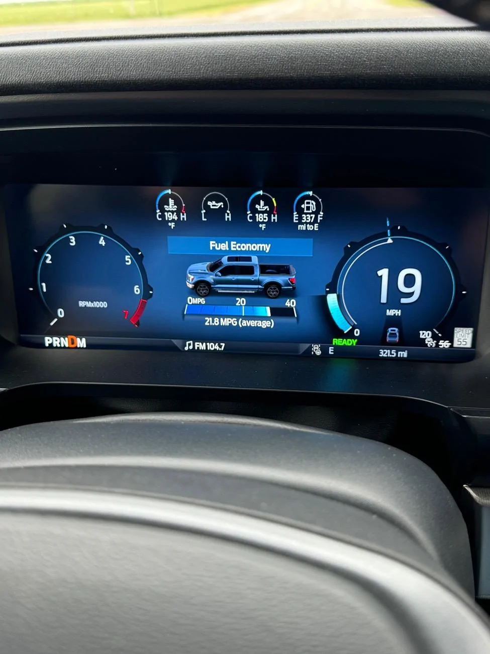 Ford F-150 2024 error on fuel economy gauge. IMG_4893