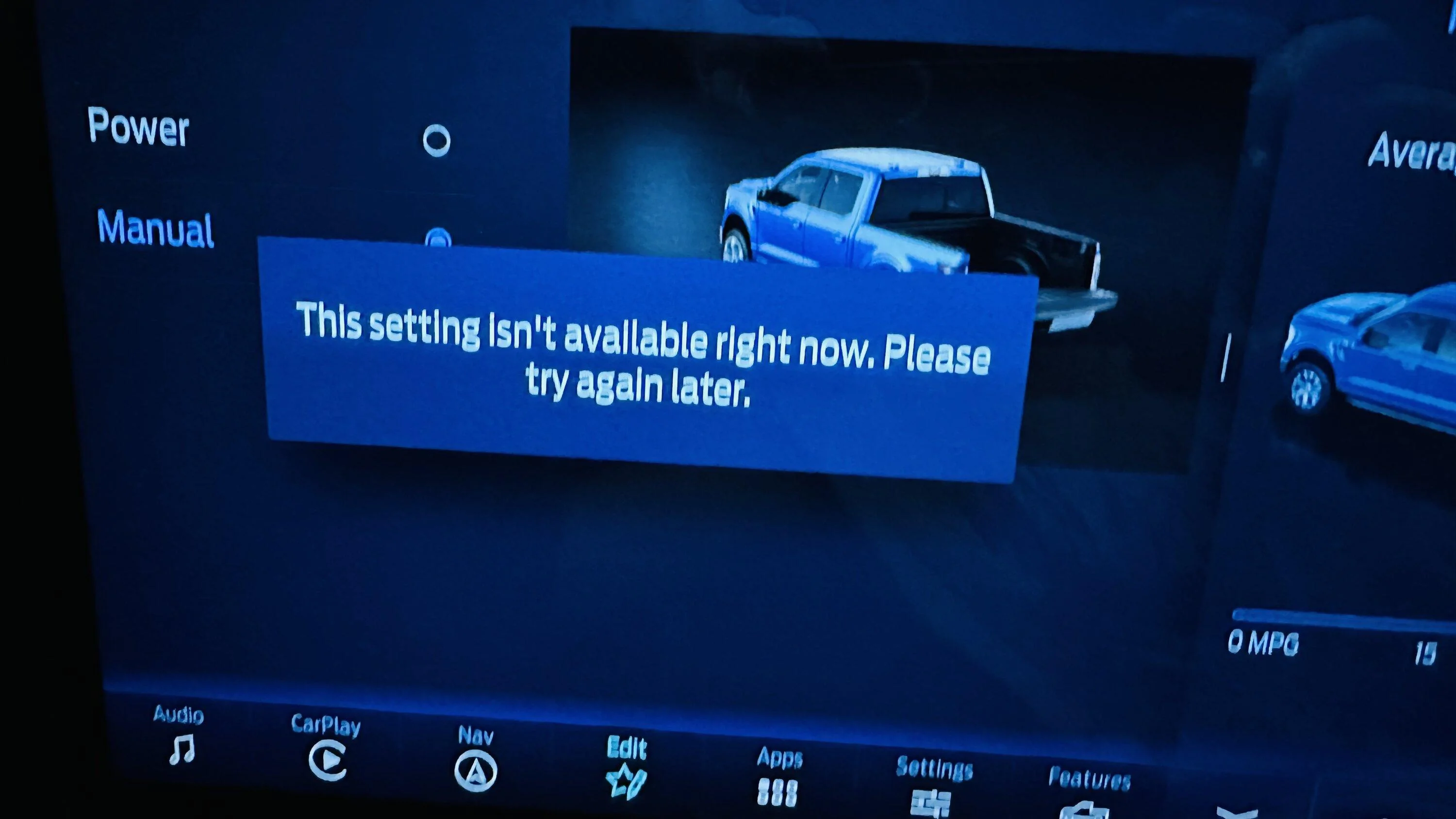 Ford F-150 Power Tailgate - This Setting Isn't available right now. Please try again later. IMG_5388
