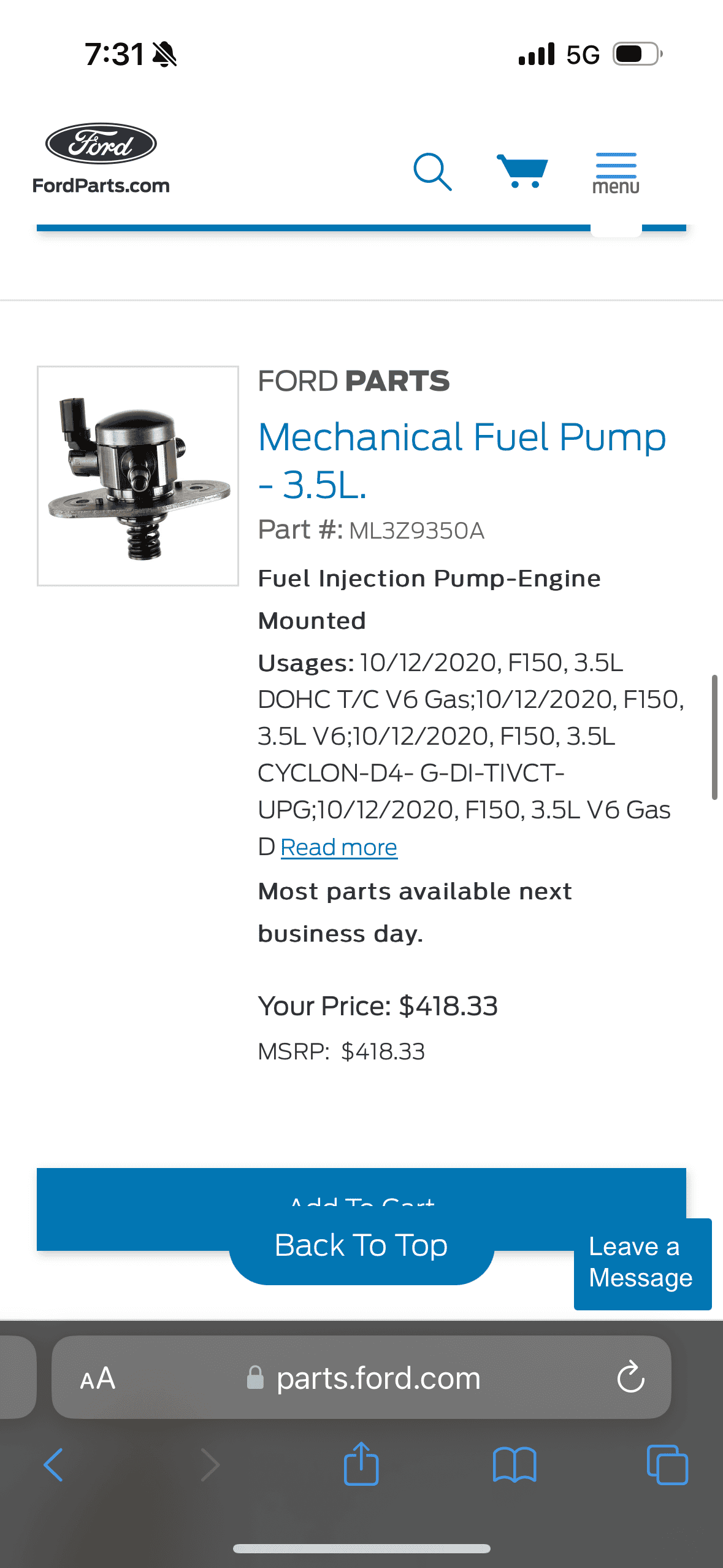 Ford F-150 87 octane fuel requirement IMG_5446