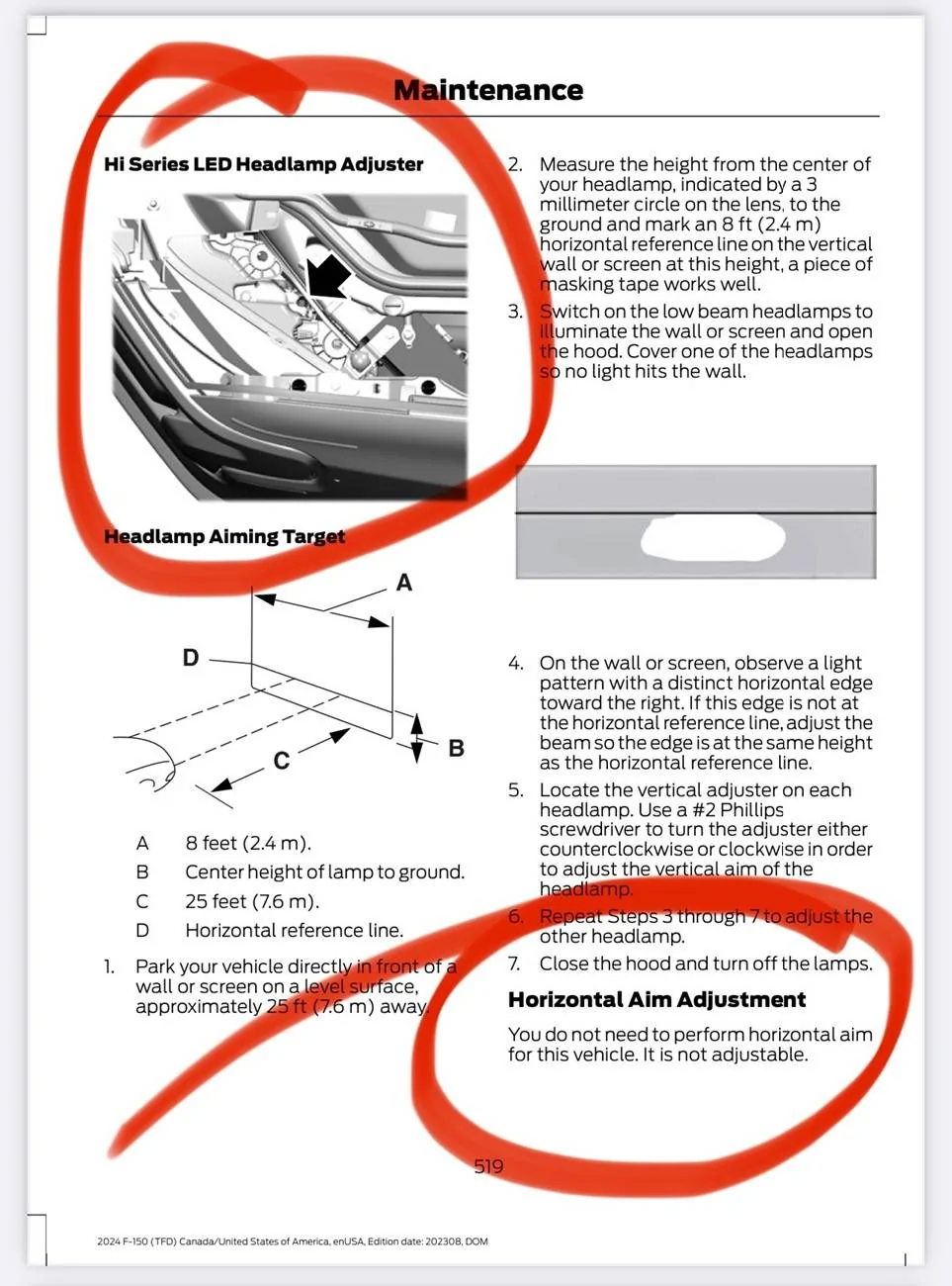 Ford F-150 Headlight pattern after collision repair IMG_6518
