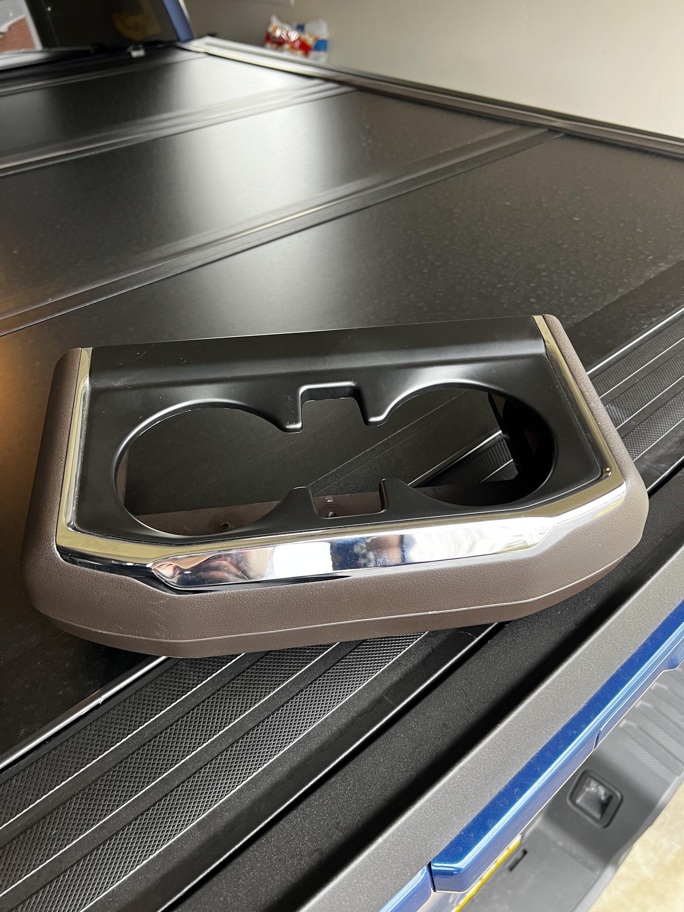Ford F-150 FREE Rear Cup Holder Housing - Brown IMG_6556