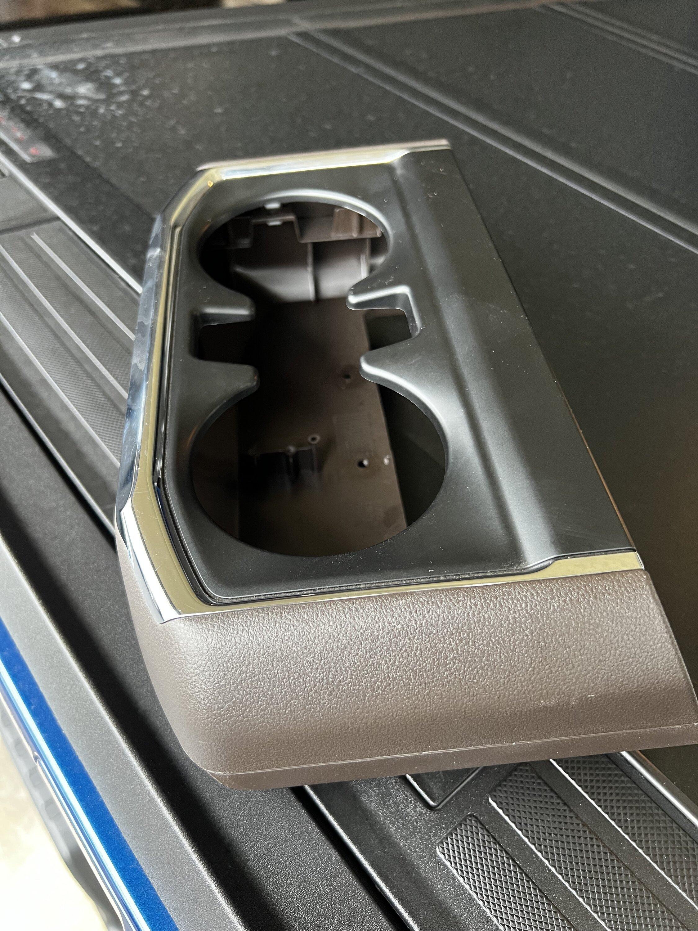 Ford F-150 FREE Rear Cup Holder Housing - Brown IMG_6557