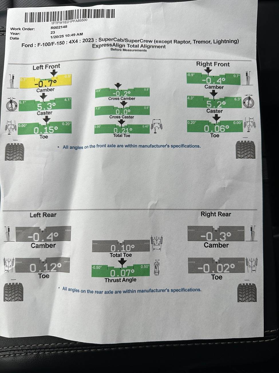 Ford F-150 Steering wheel off center IMG_7006