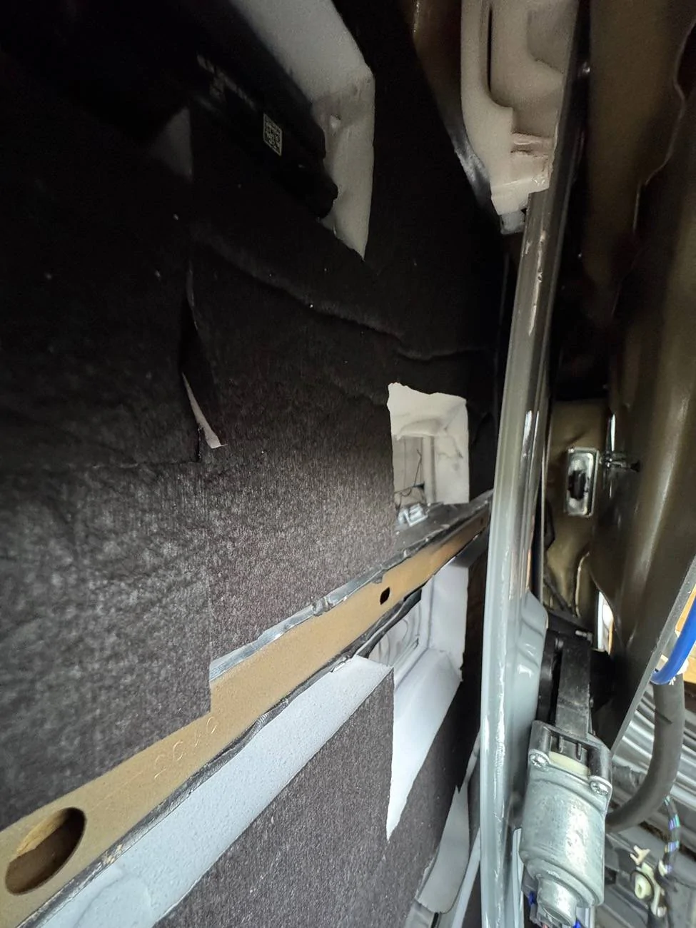 Ford F-150 Open Cell Acoustic Foam Tiles Behind Speakers IMG_7297