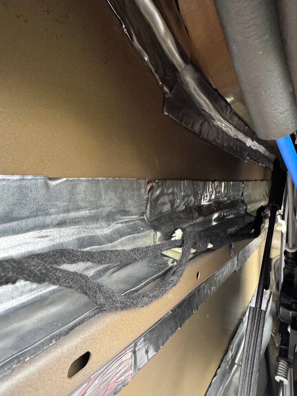 Ford F-150 Open Cell Acoustic Foam Tiles Behind Speakers IMG_7354