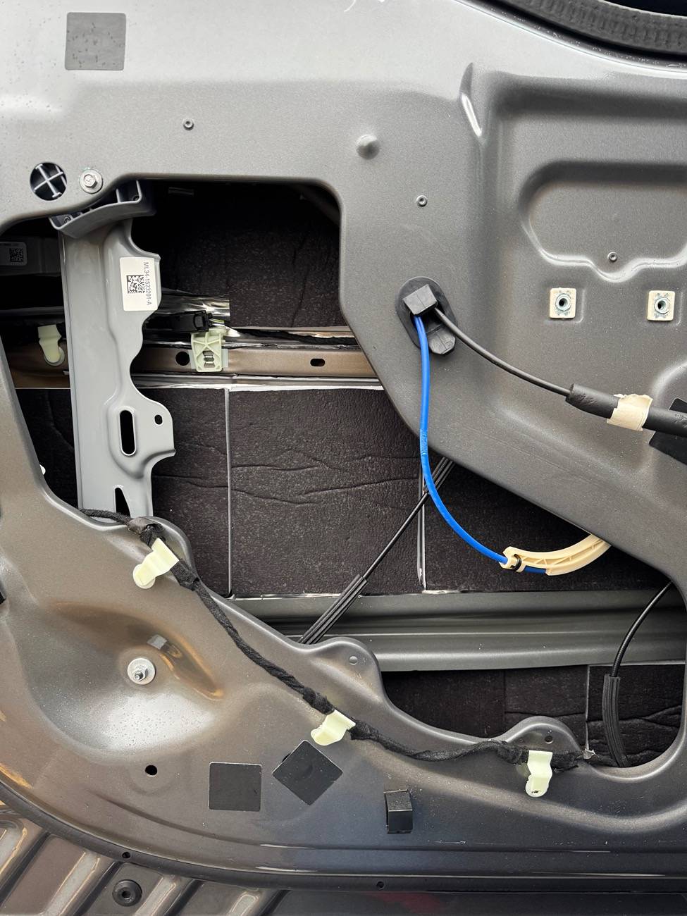 Ford F-150 Open Cell Acoustic Foam Tiles Behind Speakers IMG_7363