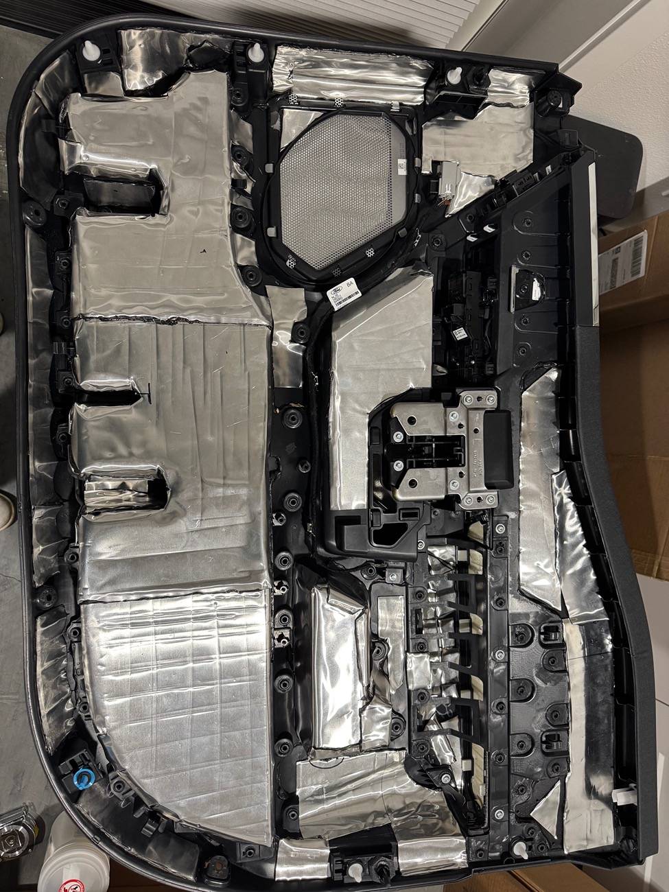 Ford F-150 Open Cell Acoustic Foam Tiles Behind Speakers IMG_7367