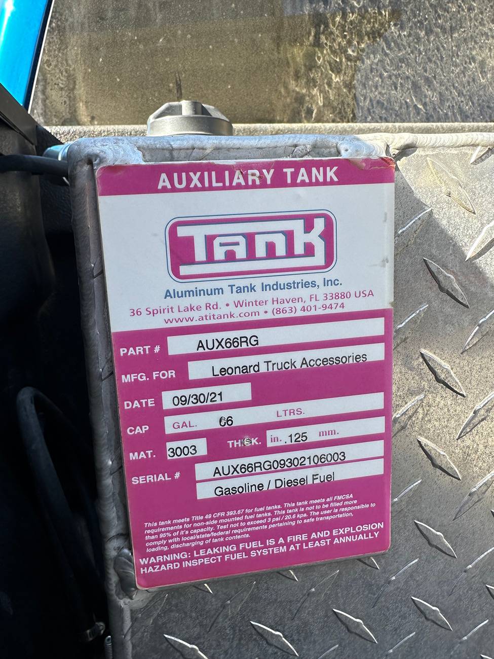 Ford F-150 Small bed gas tank for towing range IMG_7574