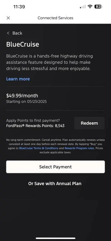 Ford F-150 BlueCruise Renewal Question IMG_7663