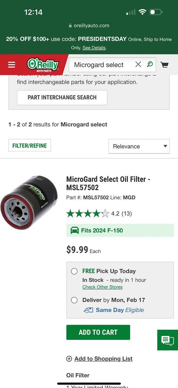 Ford F-150 Motorcraft Oil Filters IMG_7847
