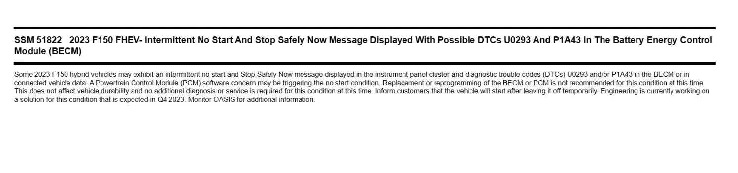 Ford F-150 2023 Powerboost “stop safely now” no start IMG_8037