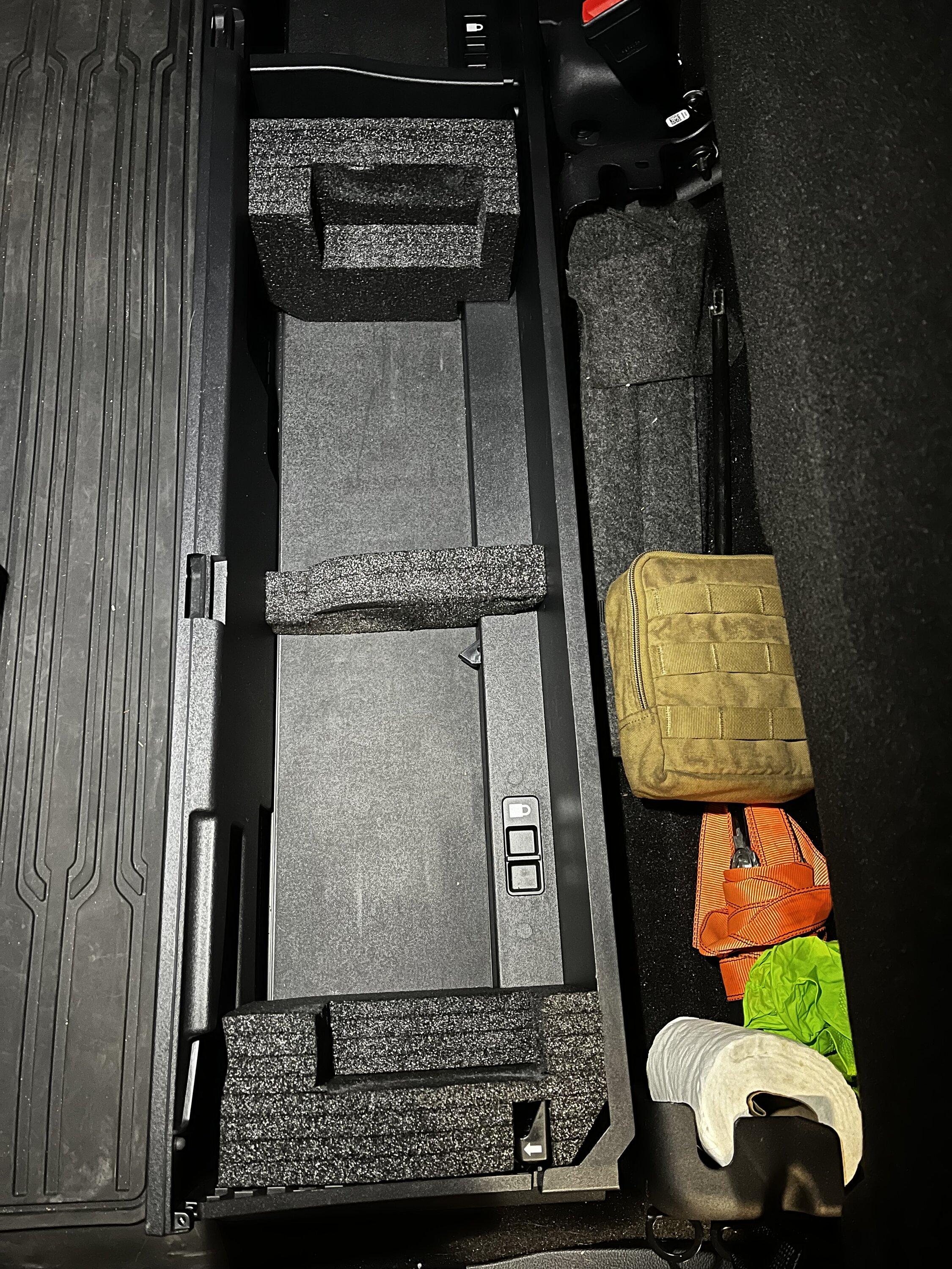 Ford F-150 Underseat organizer long gun storage IMG_8193