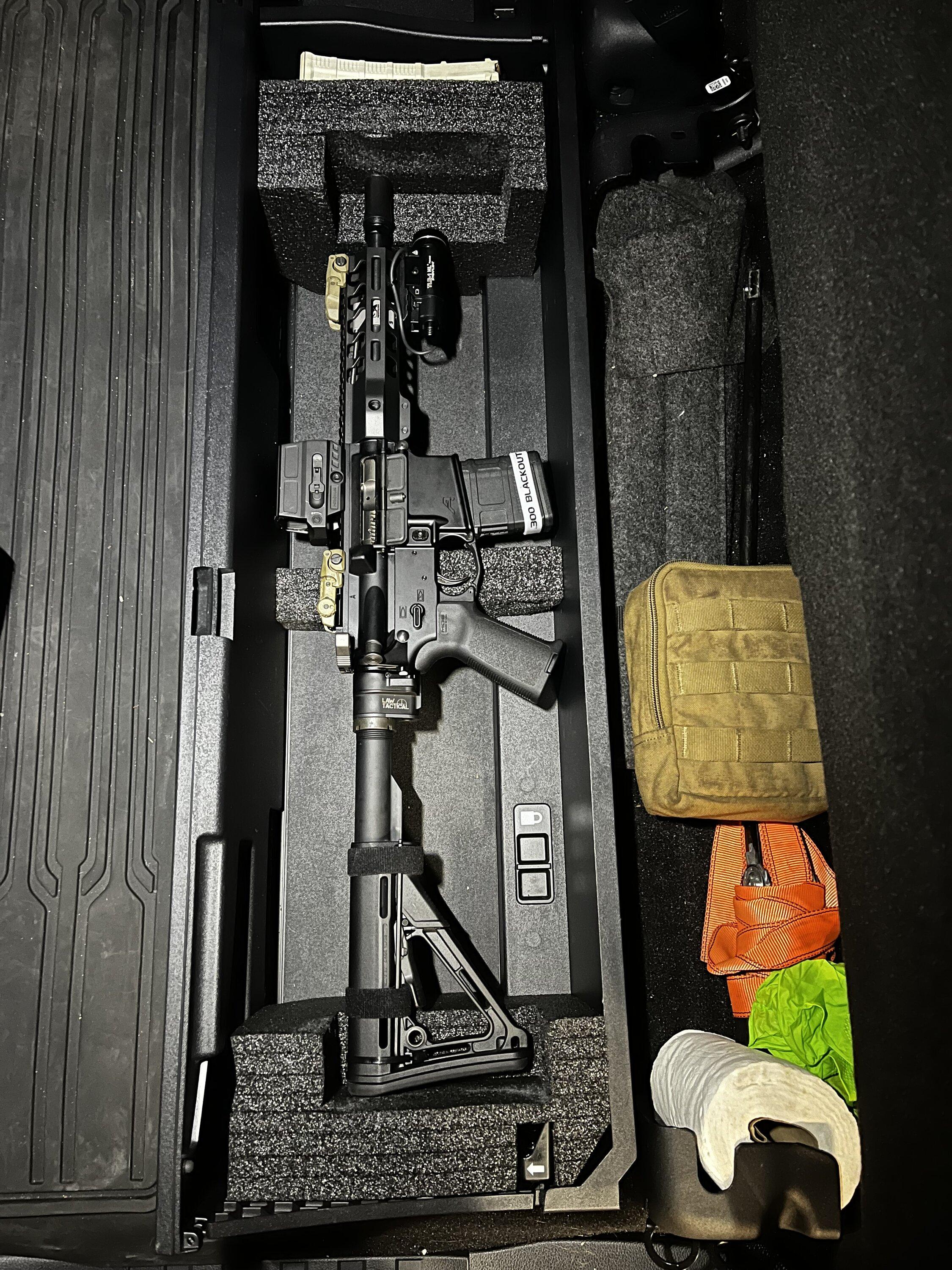 Ford F-150 Underseat organizer long gun storage IMG_8194