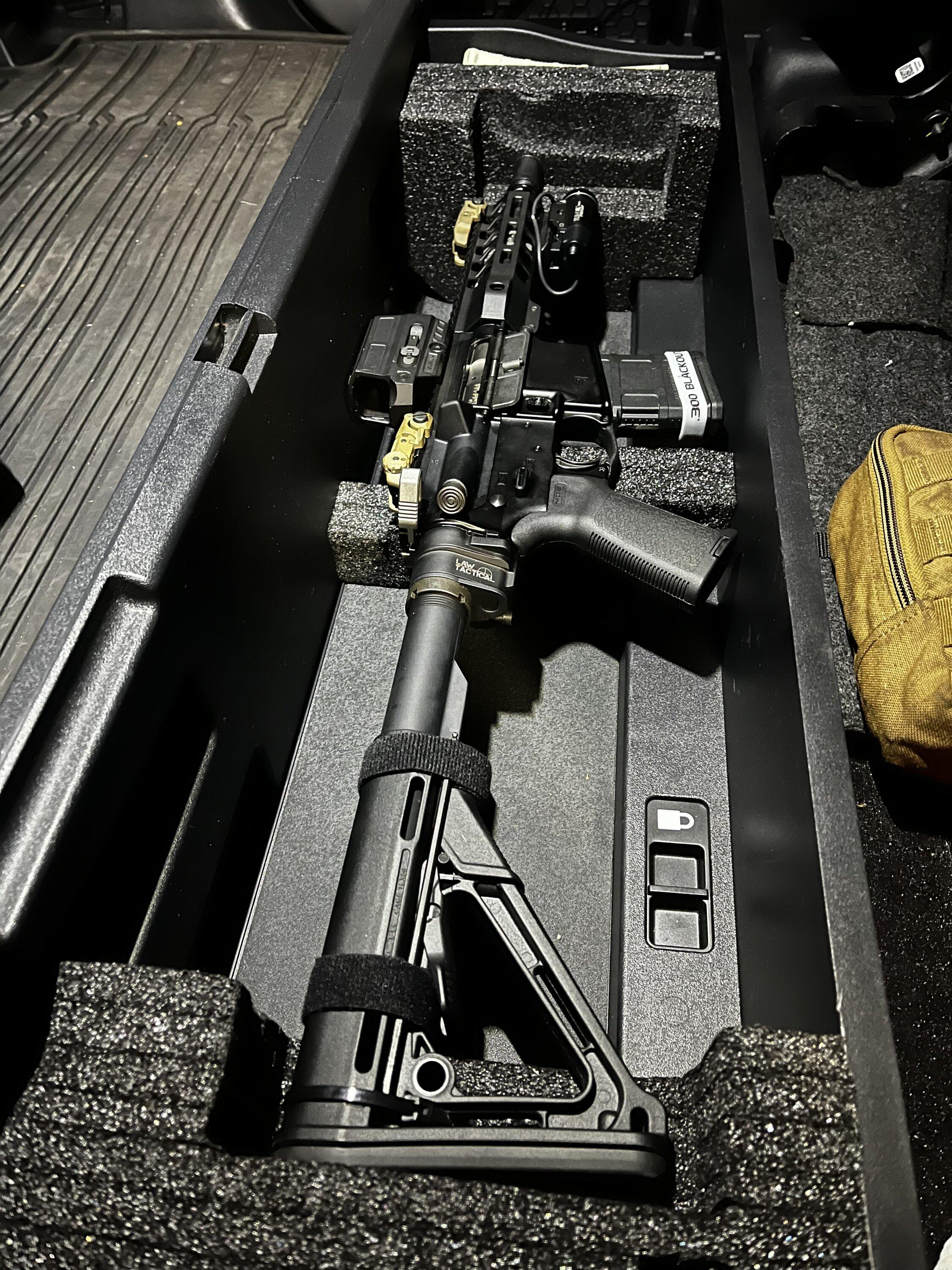 Ford F-150 Underseat organizer long gun storage IMG_8195