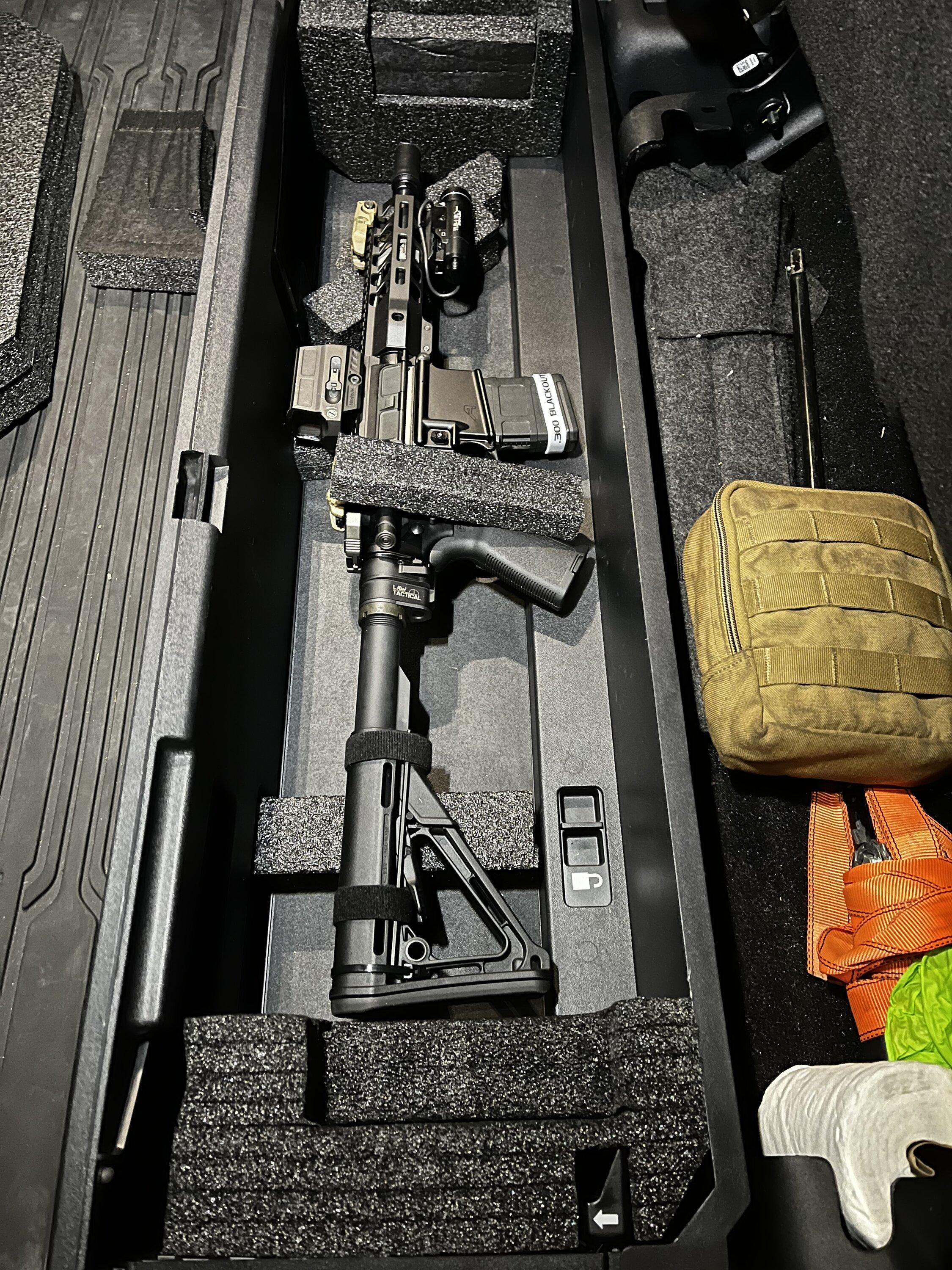 Ford F-150 Underseat organizer long gun storage IMG_8196