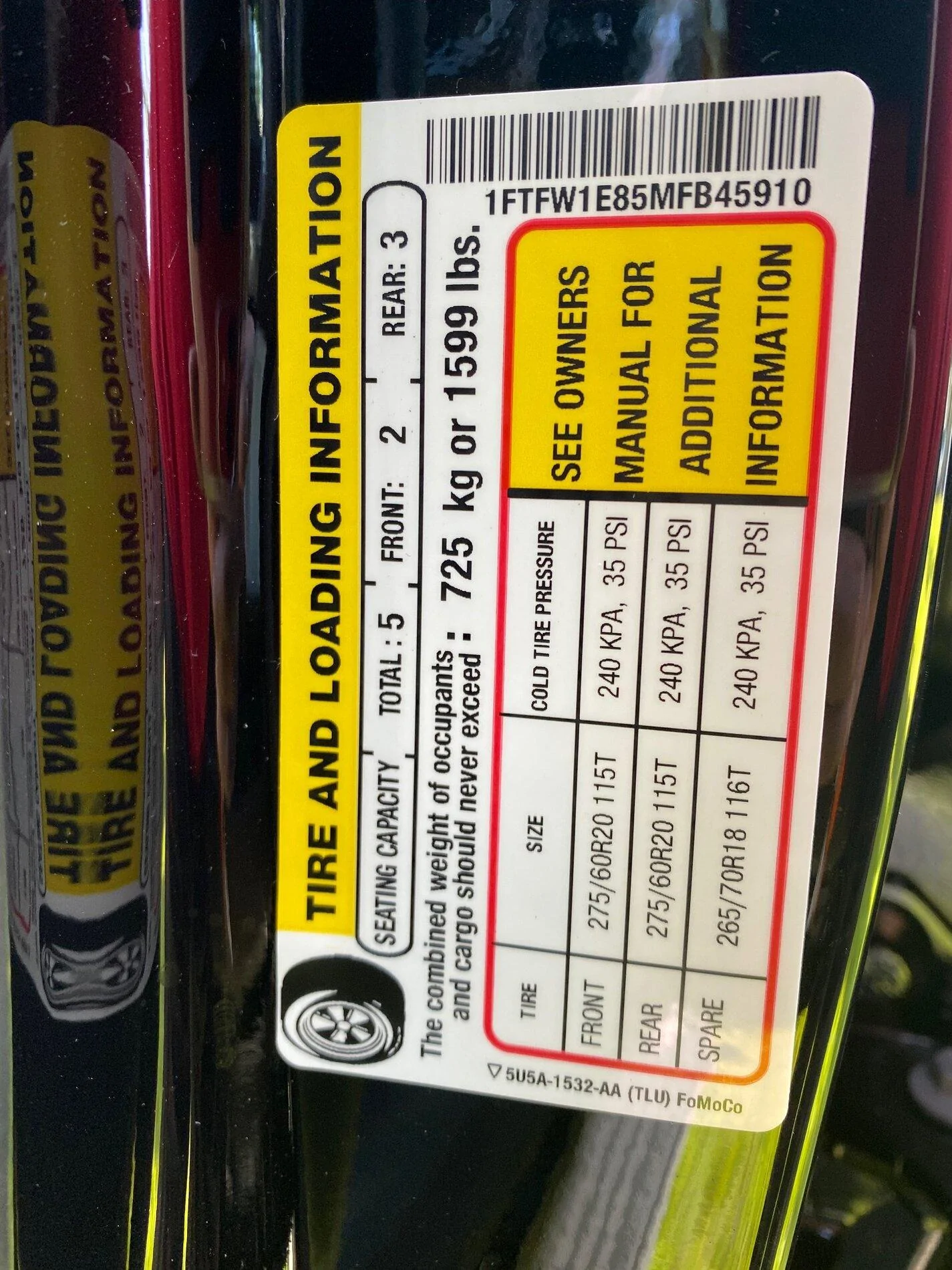 Ford F-150 King Ranch / Platinum / Limited Payload Sticker thread IMG_8495