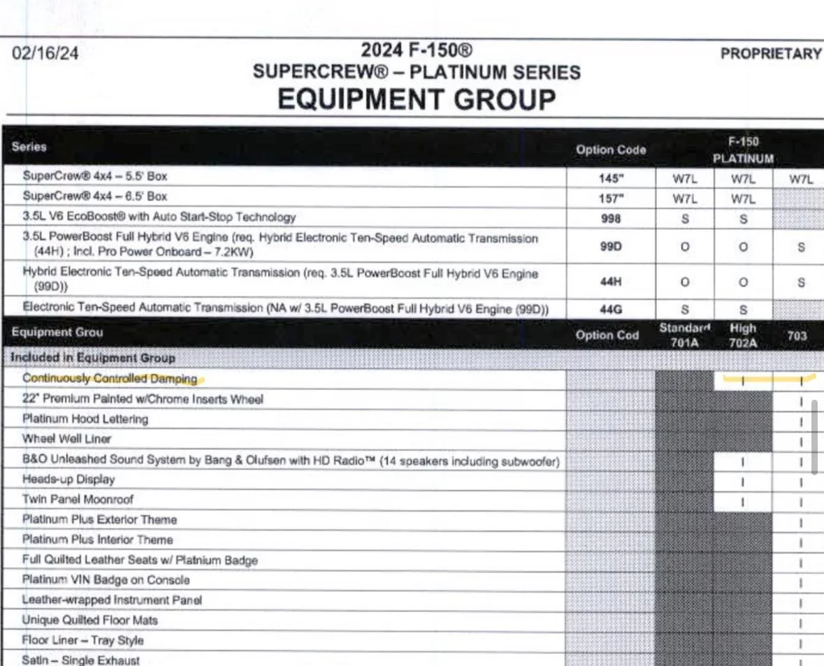 Ford F-150 2024 EQUIPMENT GROUP 701A Platinum IMG_8540