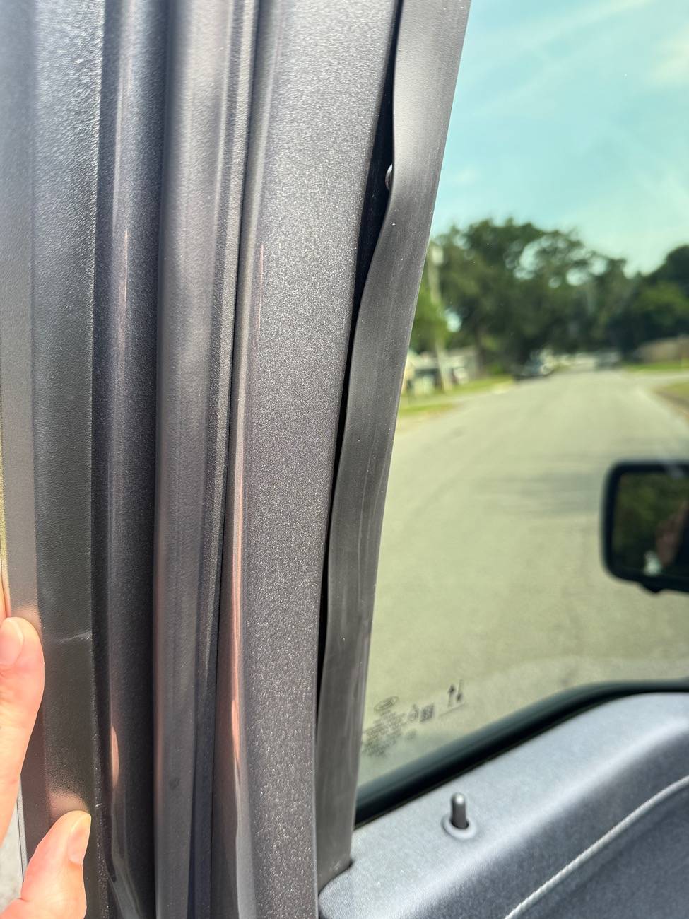 Ford F-150 Interior rubber trim around window, drivers, best way to fix. IMG_9010.JPG