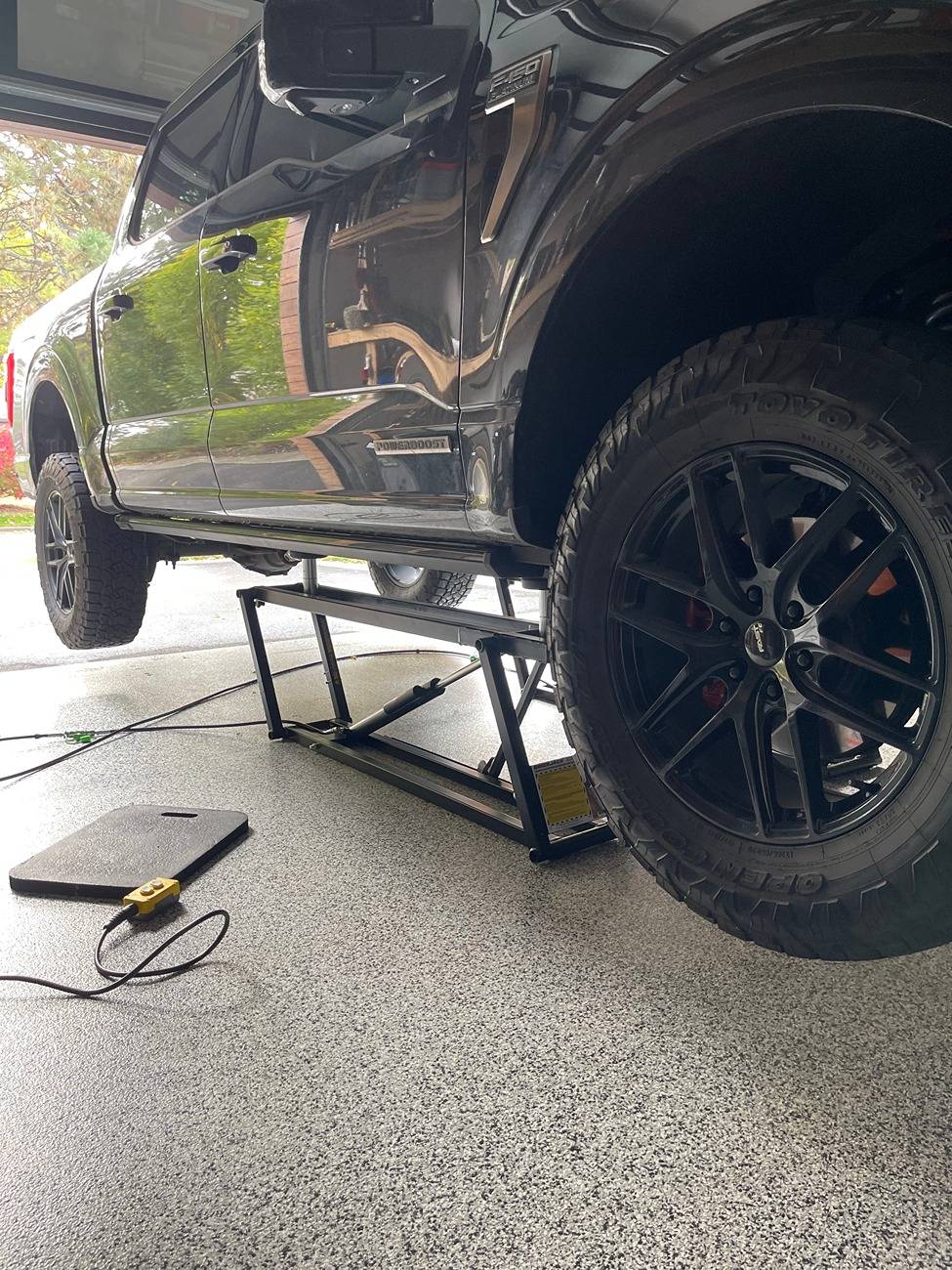 Ford F-150 QuickJack 7000TLX setup, rolling and hanging! IMG_9027