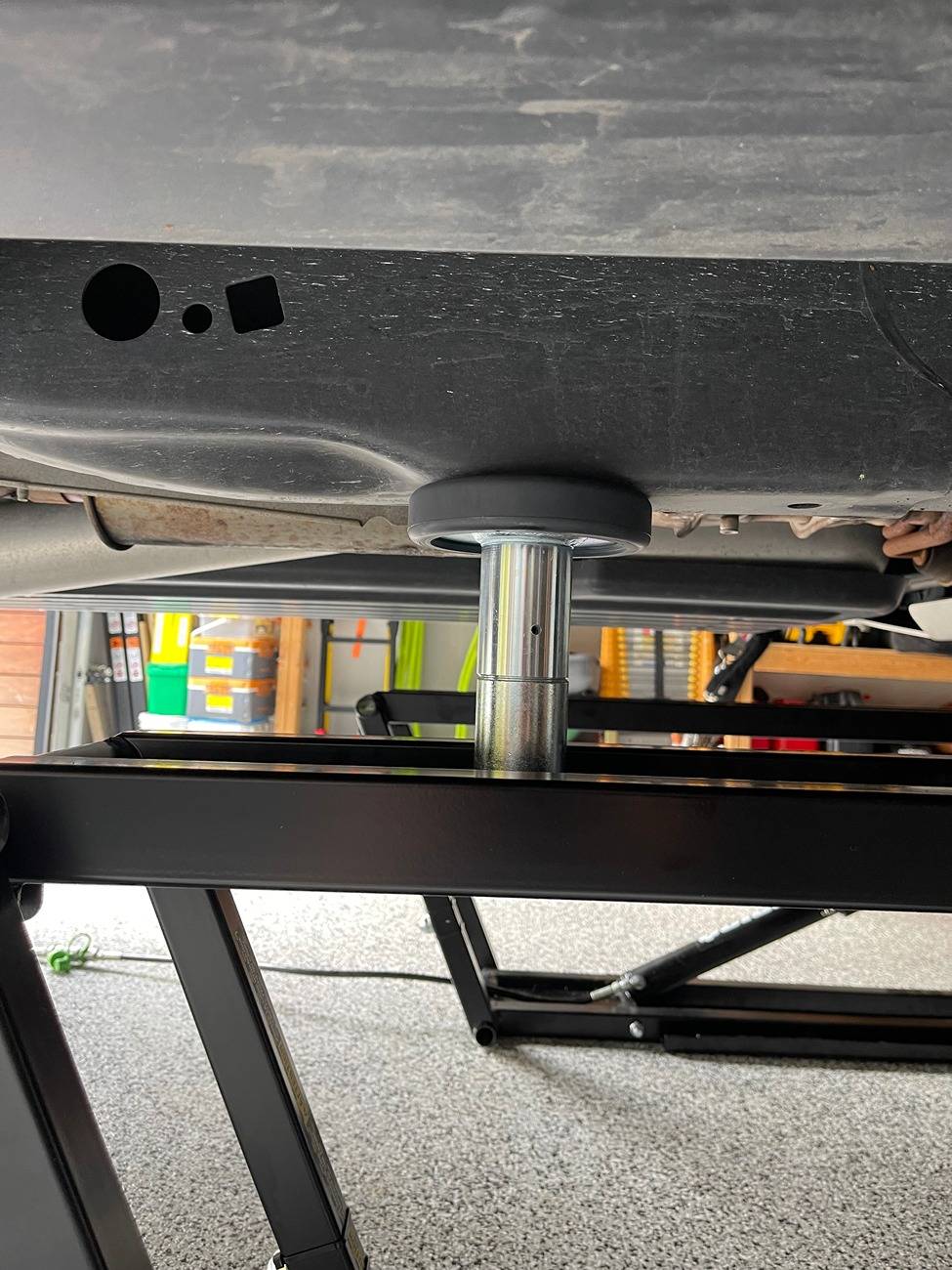 Ford F-150 QuickJack 7000TLX setup, rolling and hanging! IMG_9029