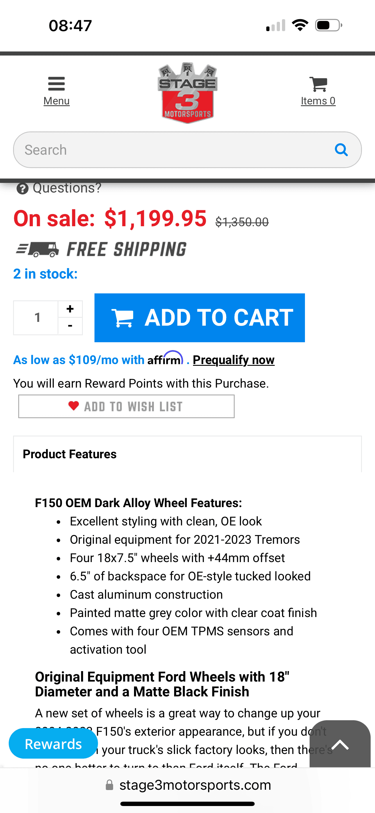 Ford F-150 FP Tremor wheel offset IMG_9493