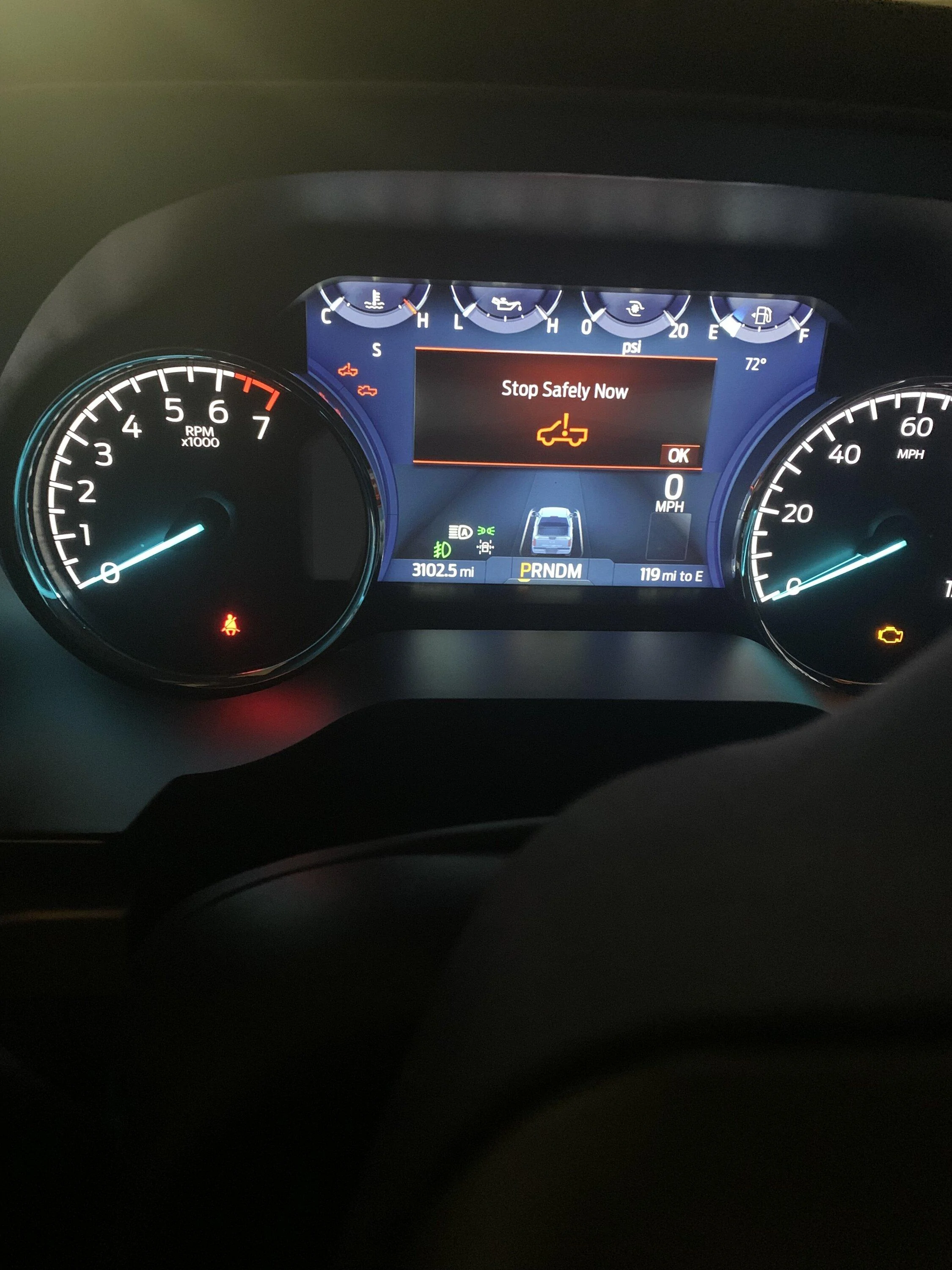 Ford F-150 Accessory mode and stop safely now IMG_9782