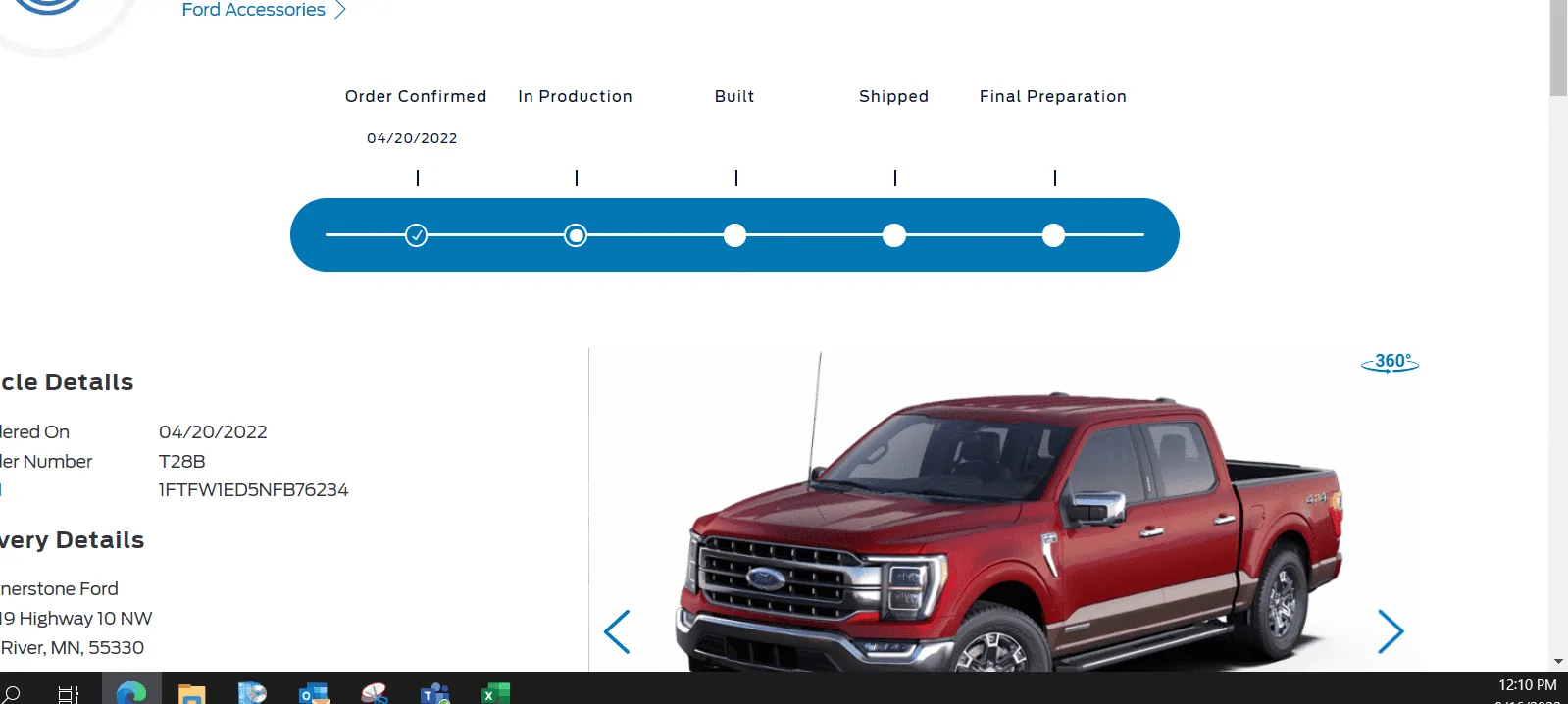 Ford F-150 8/22/2022 Build Week in porduction