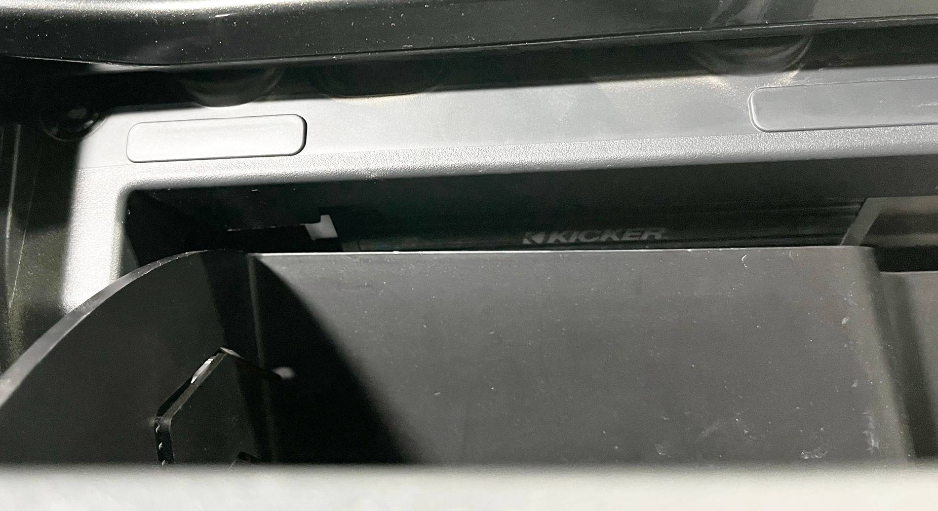 Ford F-150 Under $1k audio upgrade for non B&O system begins. kicker-key-mount-glovebox