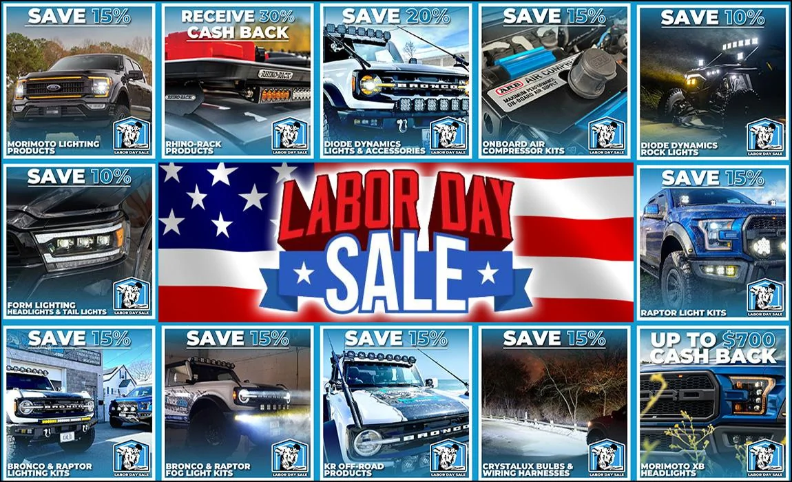 Ford F-150 LABOR DAY | Sales are LIVE at 4x4TruckLEDs.com Labor Day Banner 2023-2