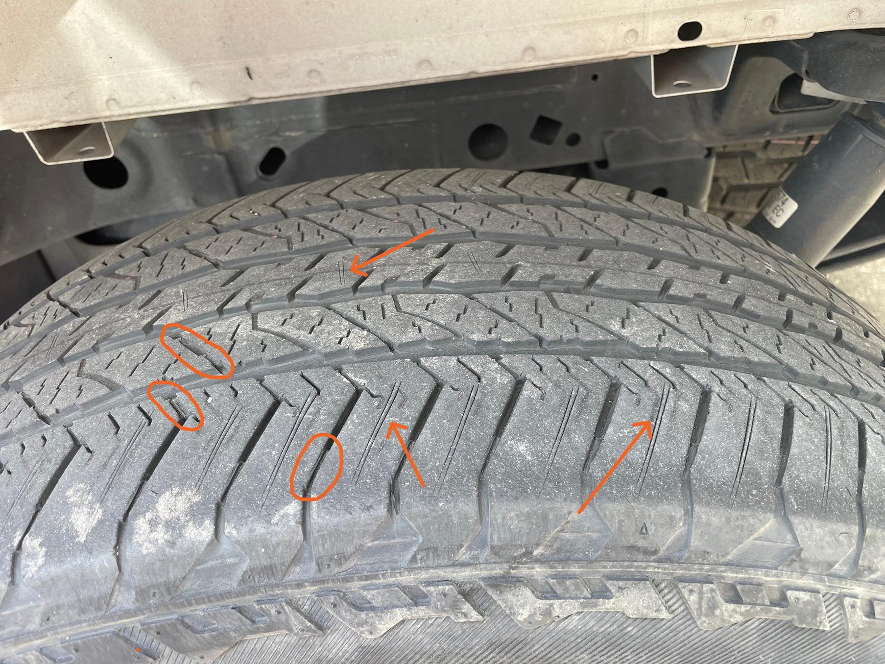 Ford F-150 Garbage Hankook Tires Outer Tread Wear - Need to Replace? Left Rear b