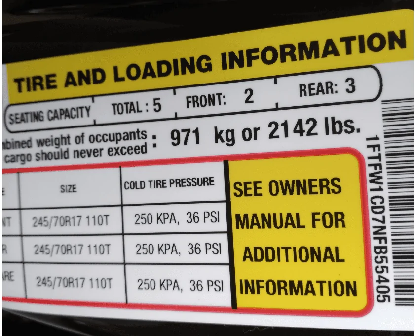 Ford F-150 Just had fantastic experiance with towing 5th wheel with PB mbouck3 payload sticker