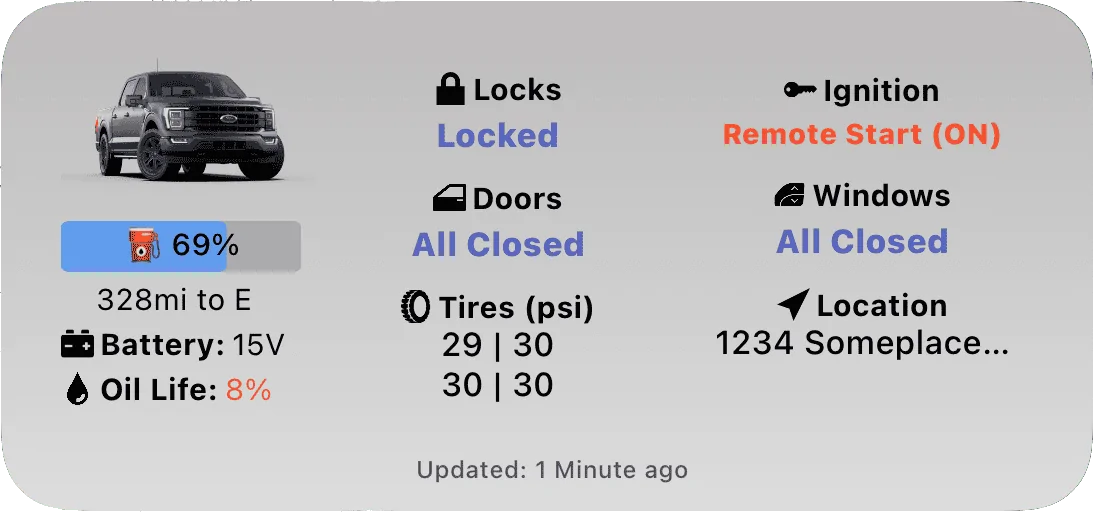 Ford F-150 FordPass - Scriptable Widget (iOS, iPad, MacOS) mediumDetailedLight