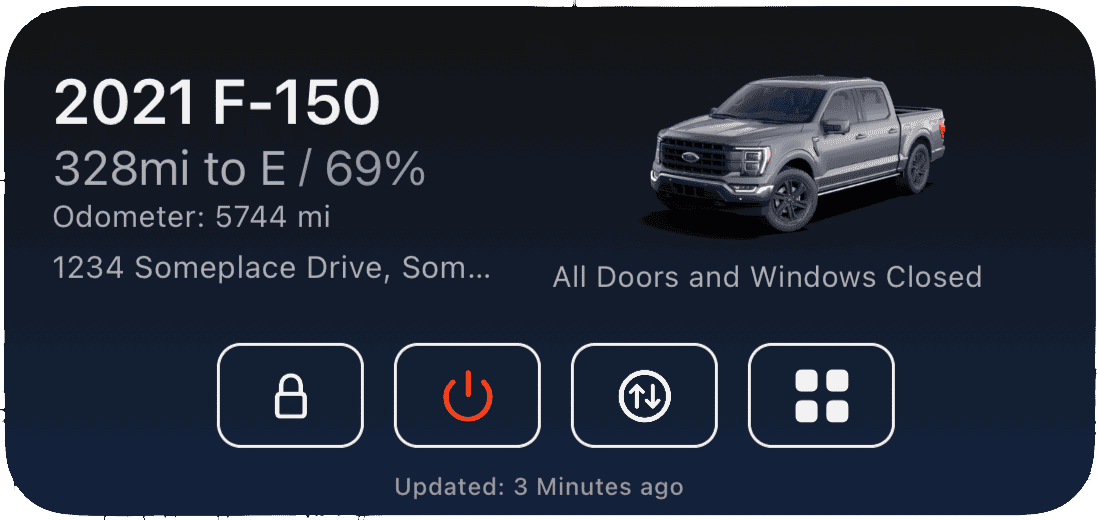 Ford F-150 FordPass - Scriptable Widget (iOS, iPad, MacOS) mediumSimpleDark