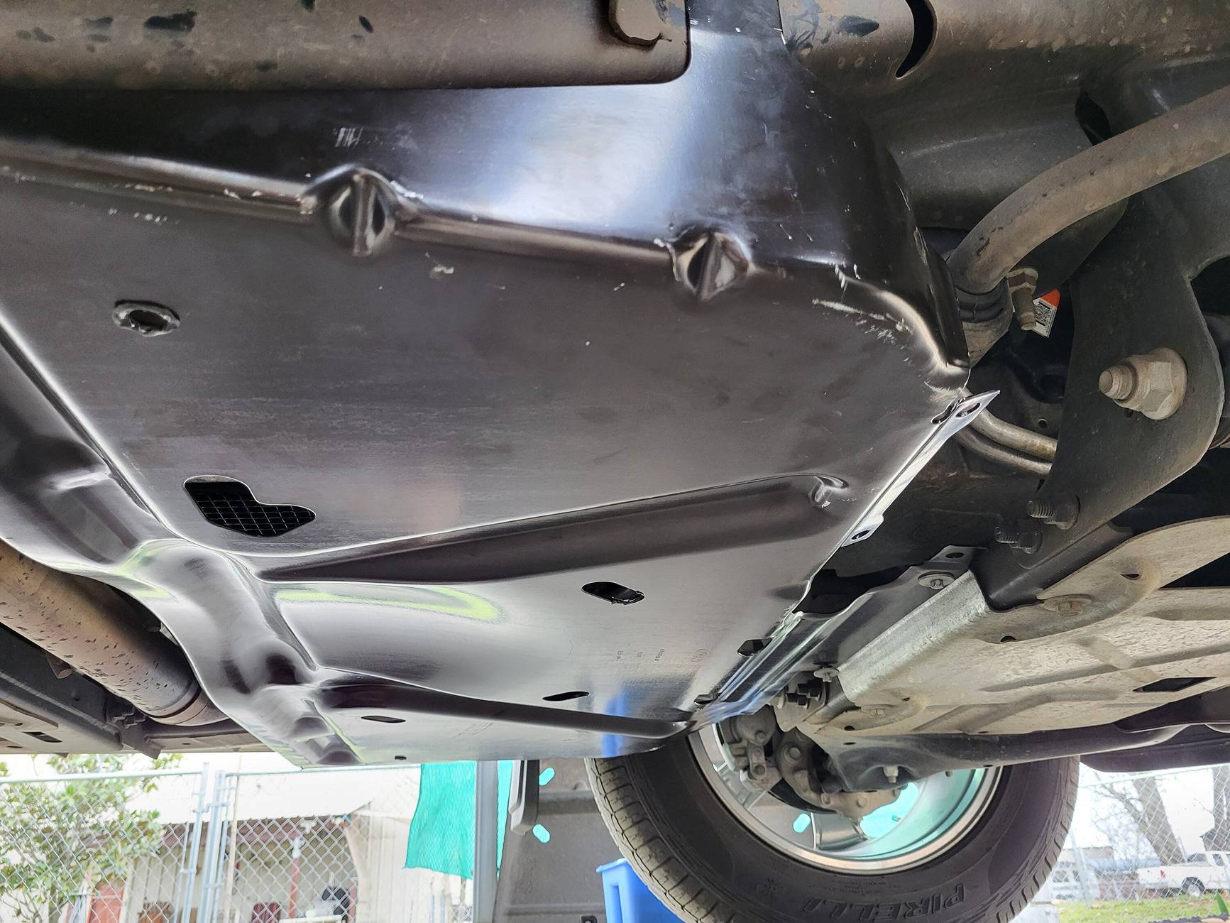 Ford F-150 Sound dampening "skid plate" diaper thing. metal ford engine trans cover (4)