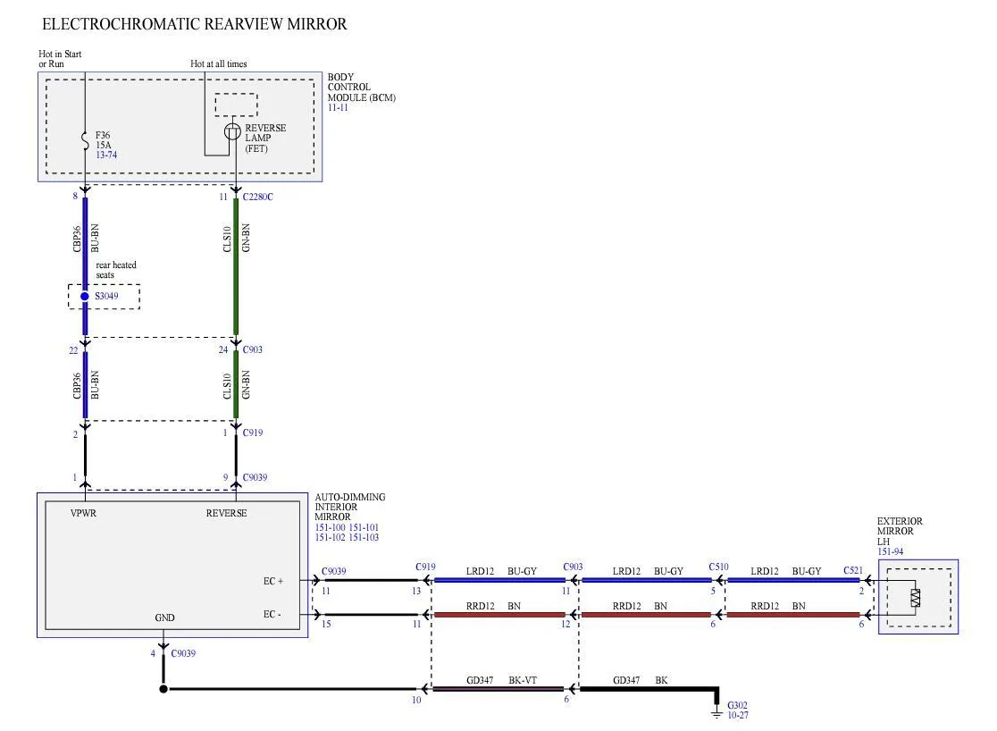 Ford F-150 Installed a digital rear view mirror mirror wiring