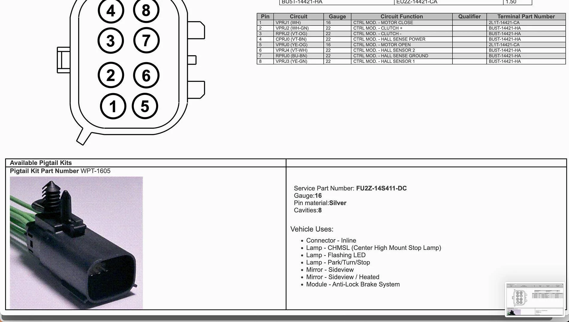 Ford F-150 Retrofit power tailgate? Motor Connector Cont. 