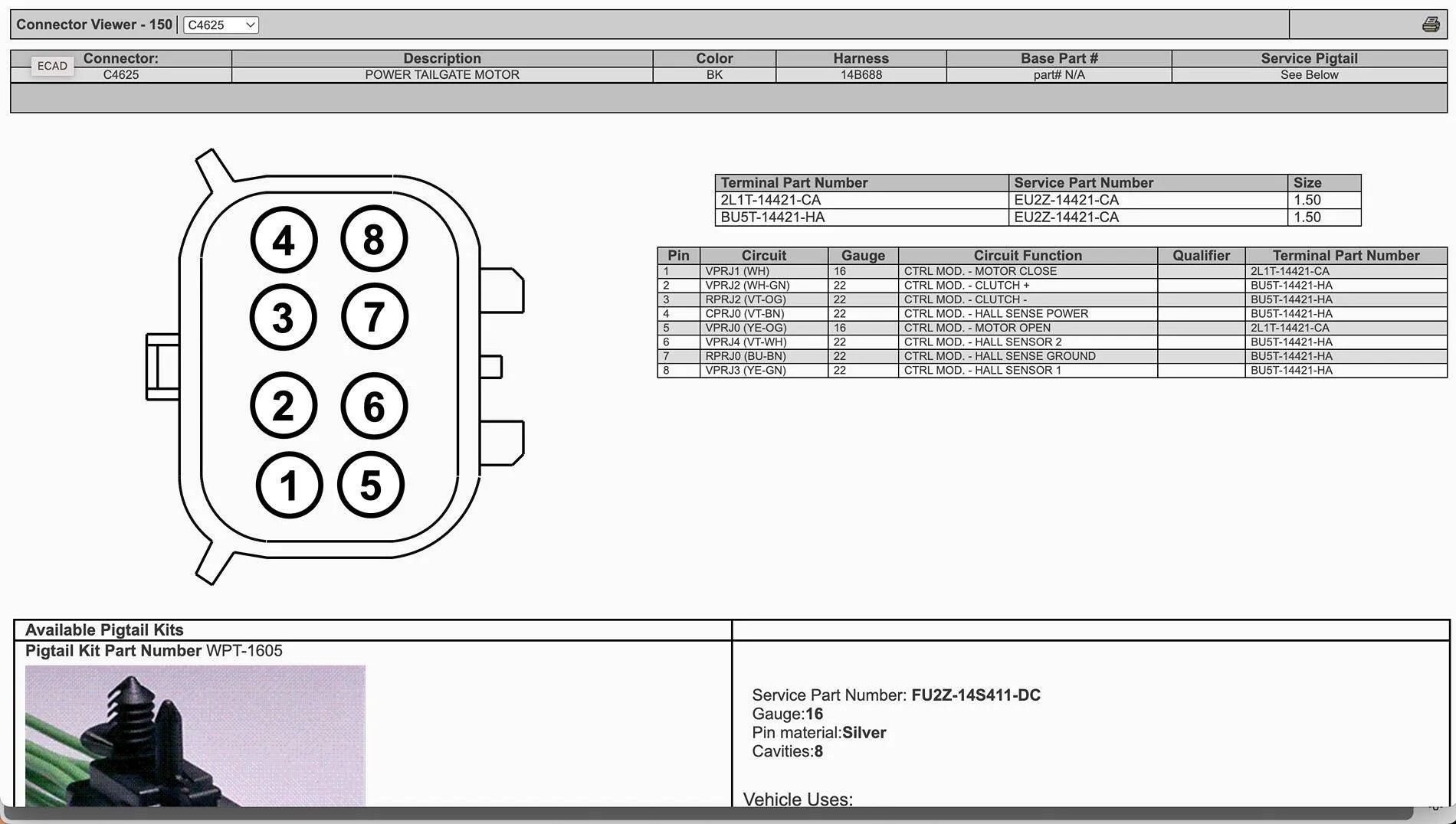 Ford F-150 Retrofit power tailgate? Motor Connector