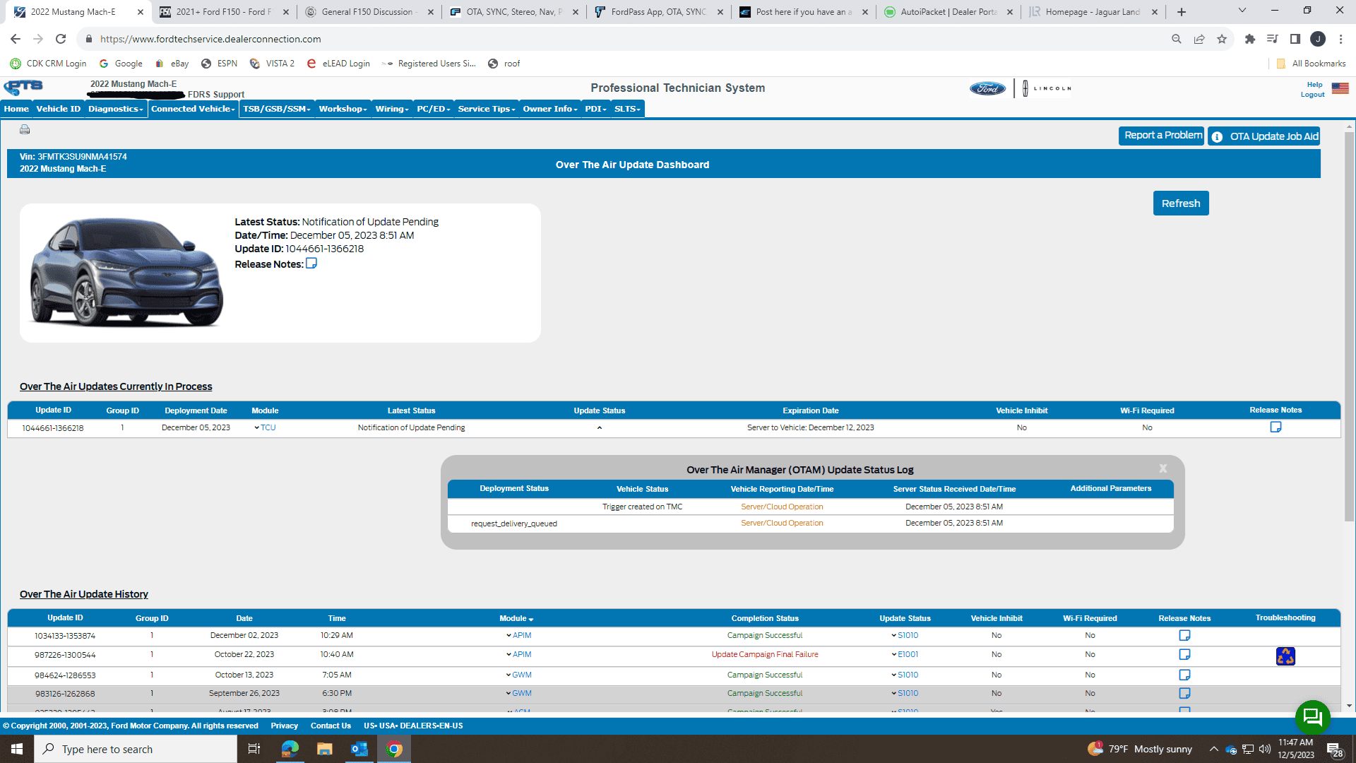 Ford F-150 What happens when an OTA is sent to your vehicle? (step-by-step breakdown of the OTA process) OTA Trigger Step 1