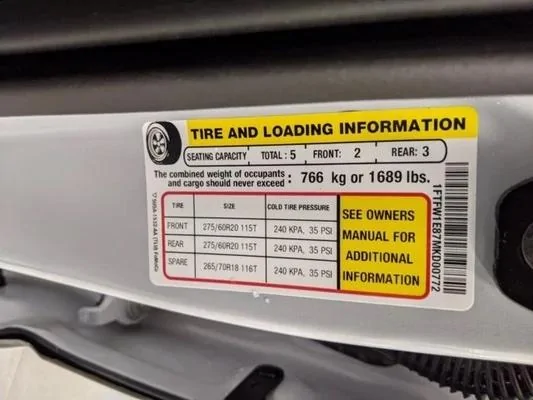 Ford F-150 Photos of 2021 F-150 XLT Payload Stickers! Payload Sticker 6