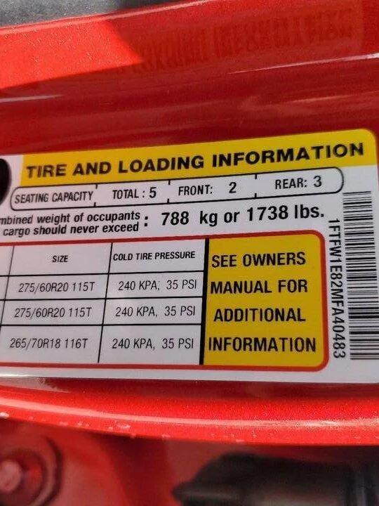 Ford F-150 Photos of 2021 F-150 XLT Payload Stickers! Payload Sticker 7