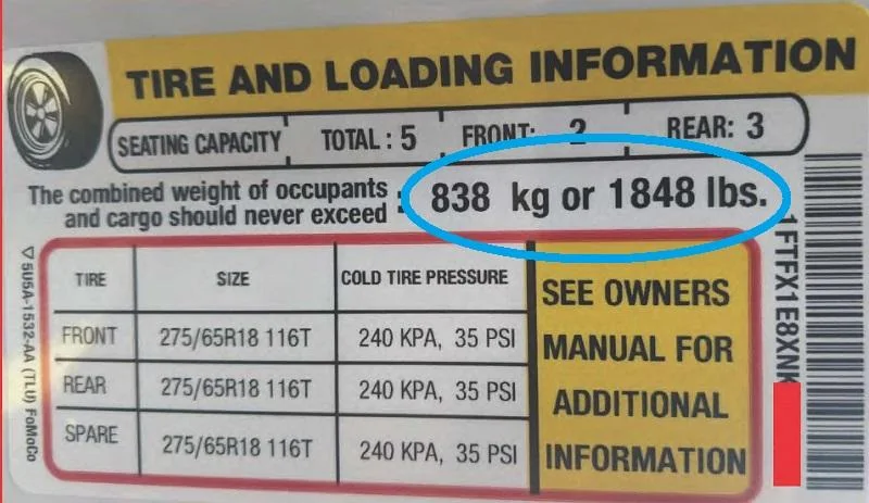 Ford F-150 Non-PB 2024 LARIAT payload number request Payload