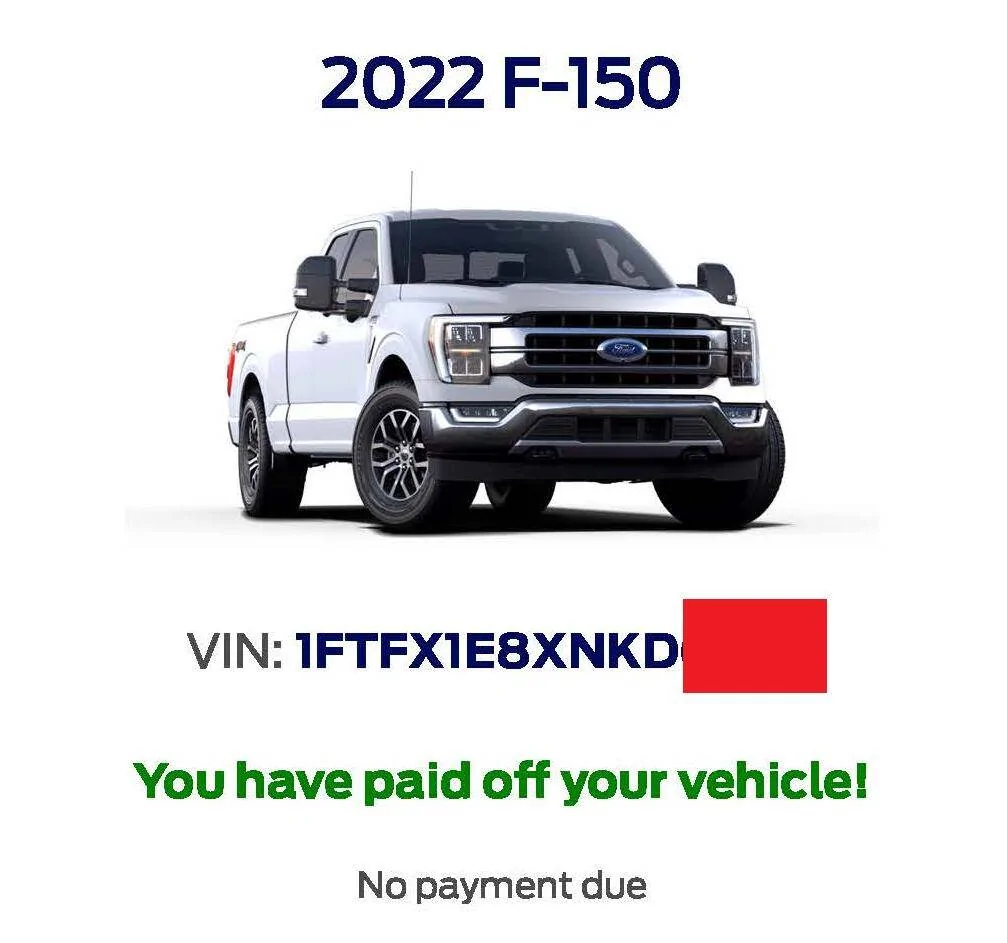 Ford F-150 It's all mine (payoff!) PAYOFF